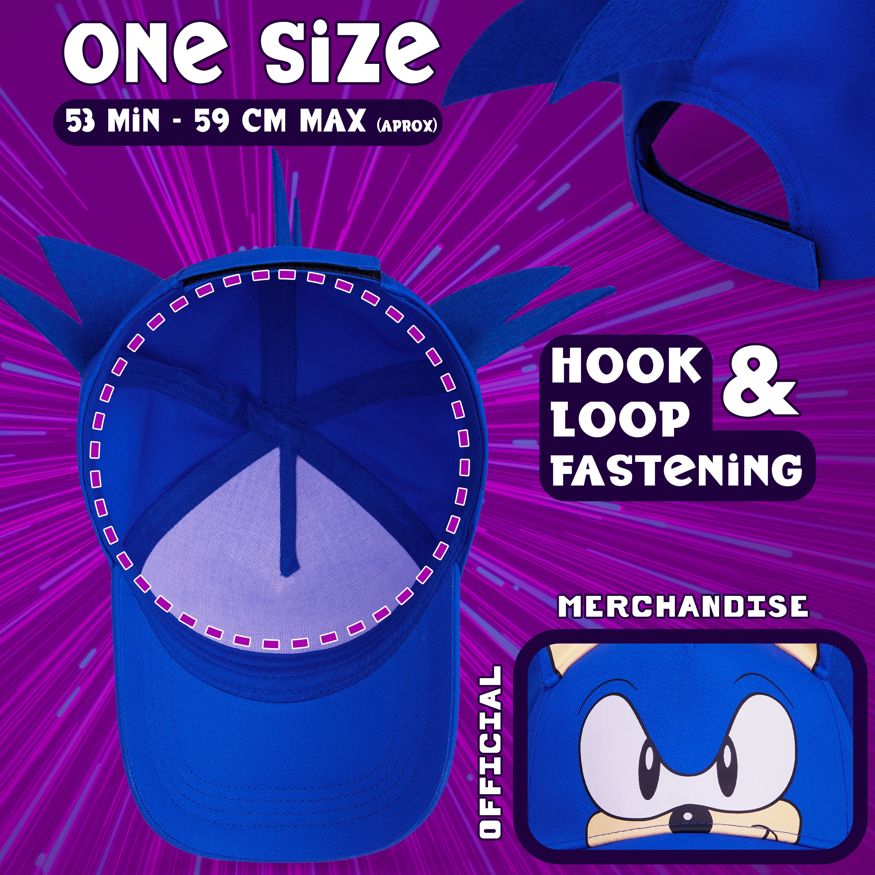 sonic-casquette-gar-on-3d-bleue-coton-r-glable-taille-unique image 6