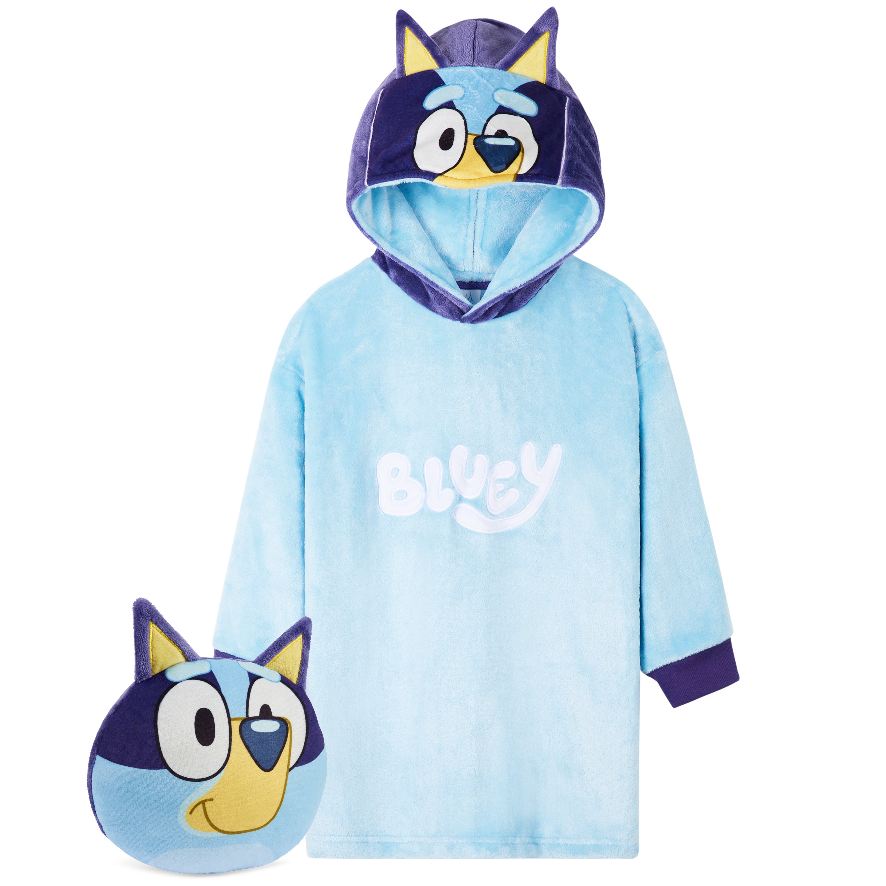 bluey-poncho-polaire-fille-hoodie-plaid-2-4-ans-douillet image 1