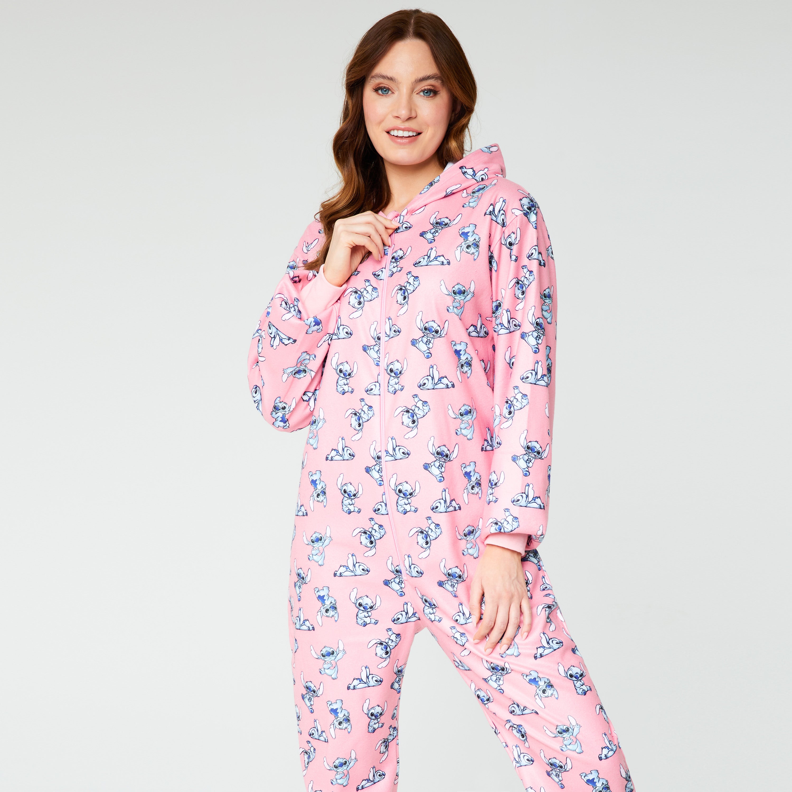 disney-stitch-combinaison-pyjama-femme-s-rose-polaire image 4