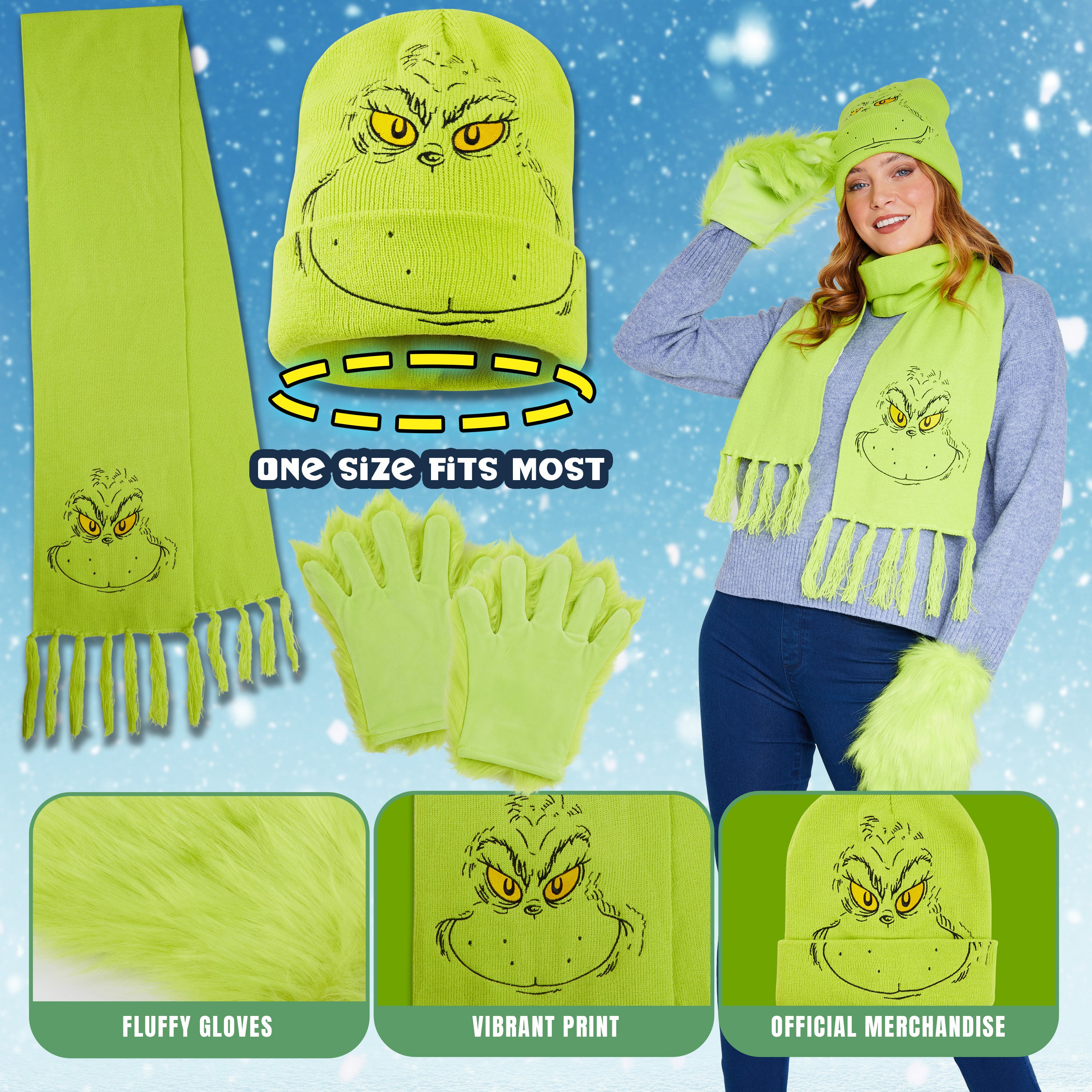 grinch-ensemble-bonnet-charpe-gants-femme-3-pi-ces-vert image 5