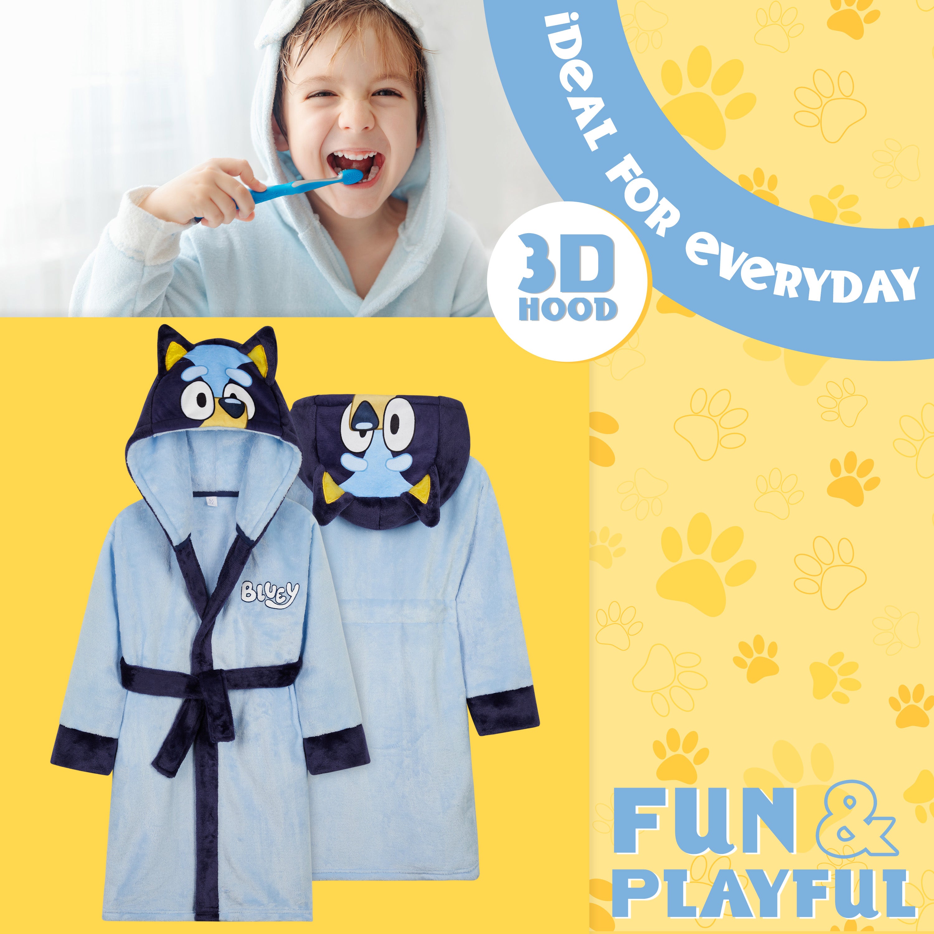 bluey-peignoir-polaire-fille-capuche-5-6-ans-doux image 3