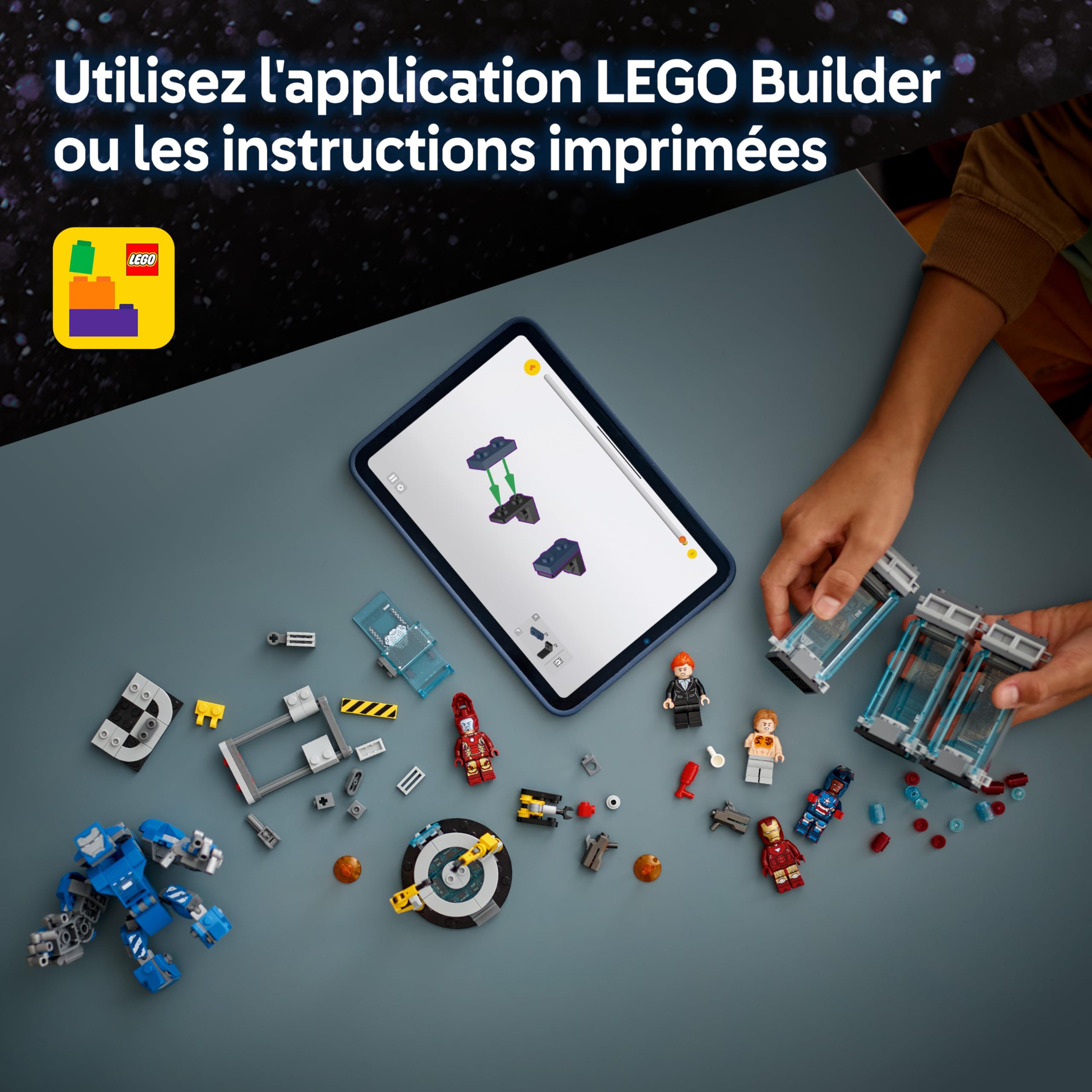 lego-marvel-76315-laboratoire-iron-man-salle-des-armures-8-ans image 7