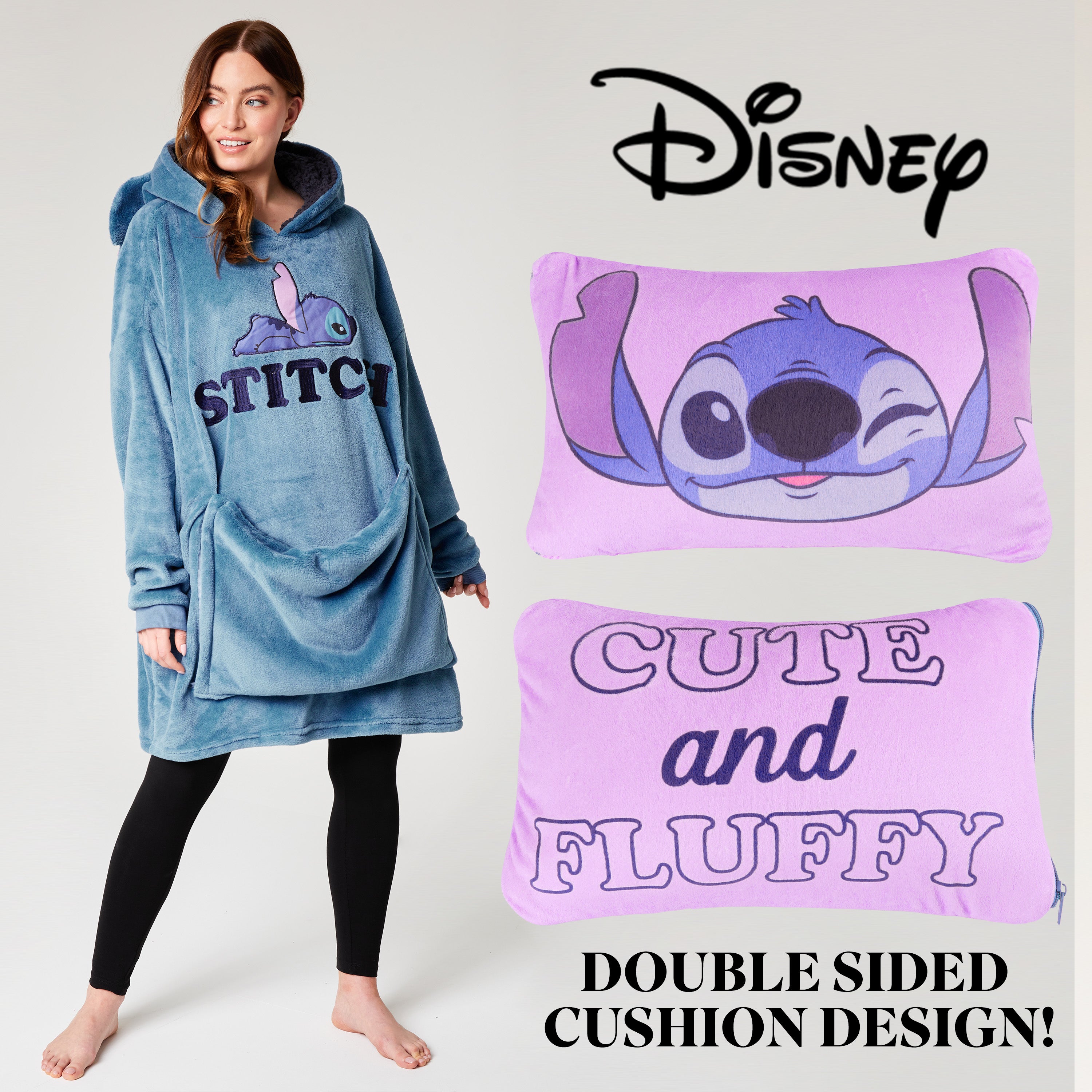 disney-stitch-sweat-plaid-2-en-1-femme-sherpa-taille-unique image 3