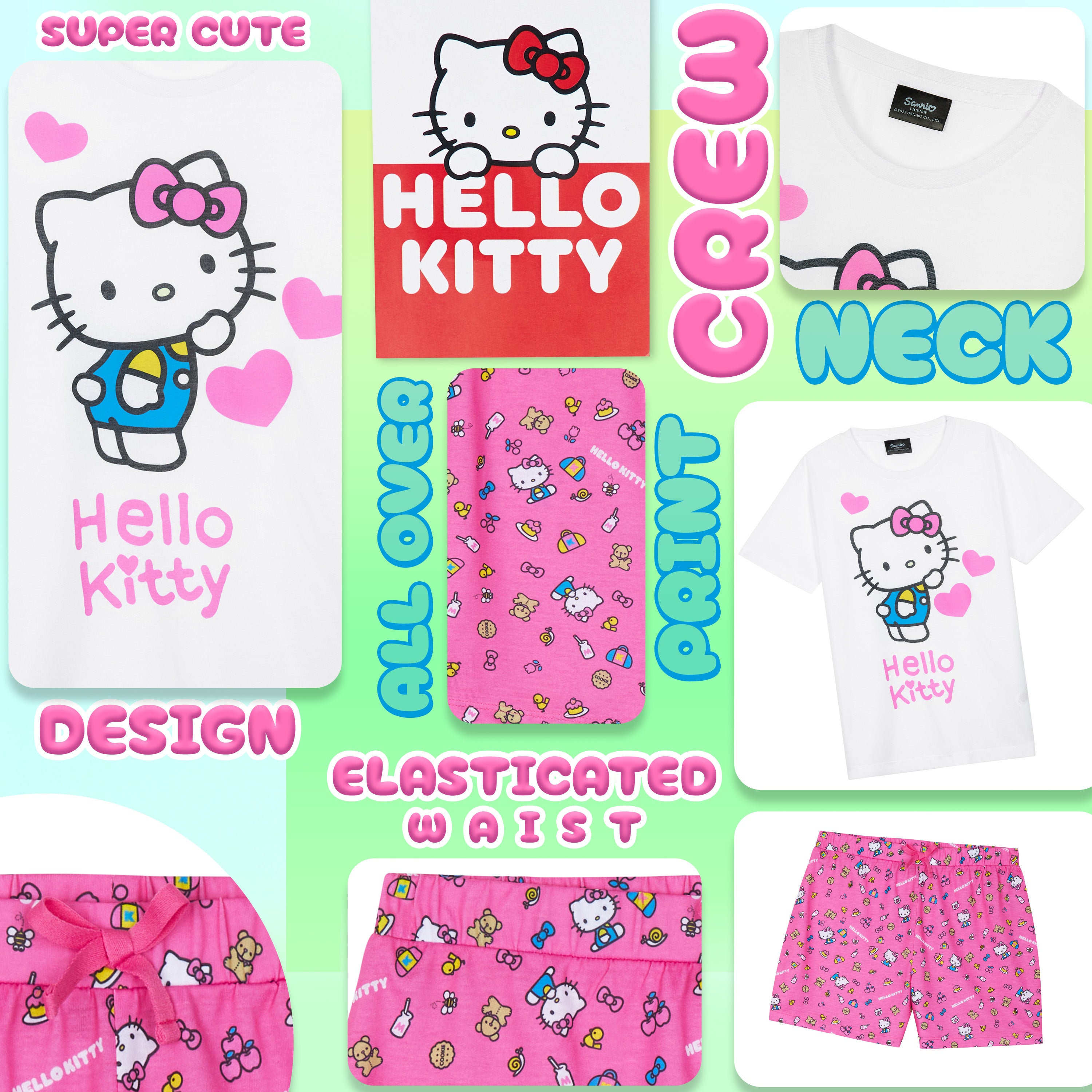 hello-kitty-pyjama-fille-court-manches-courtes-officiel image 4