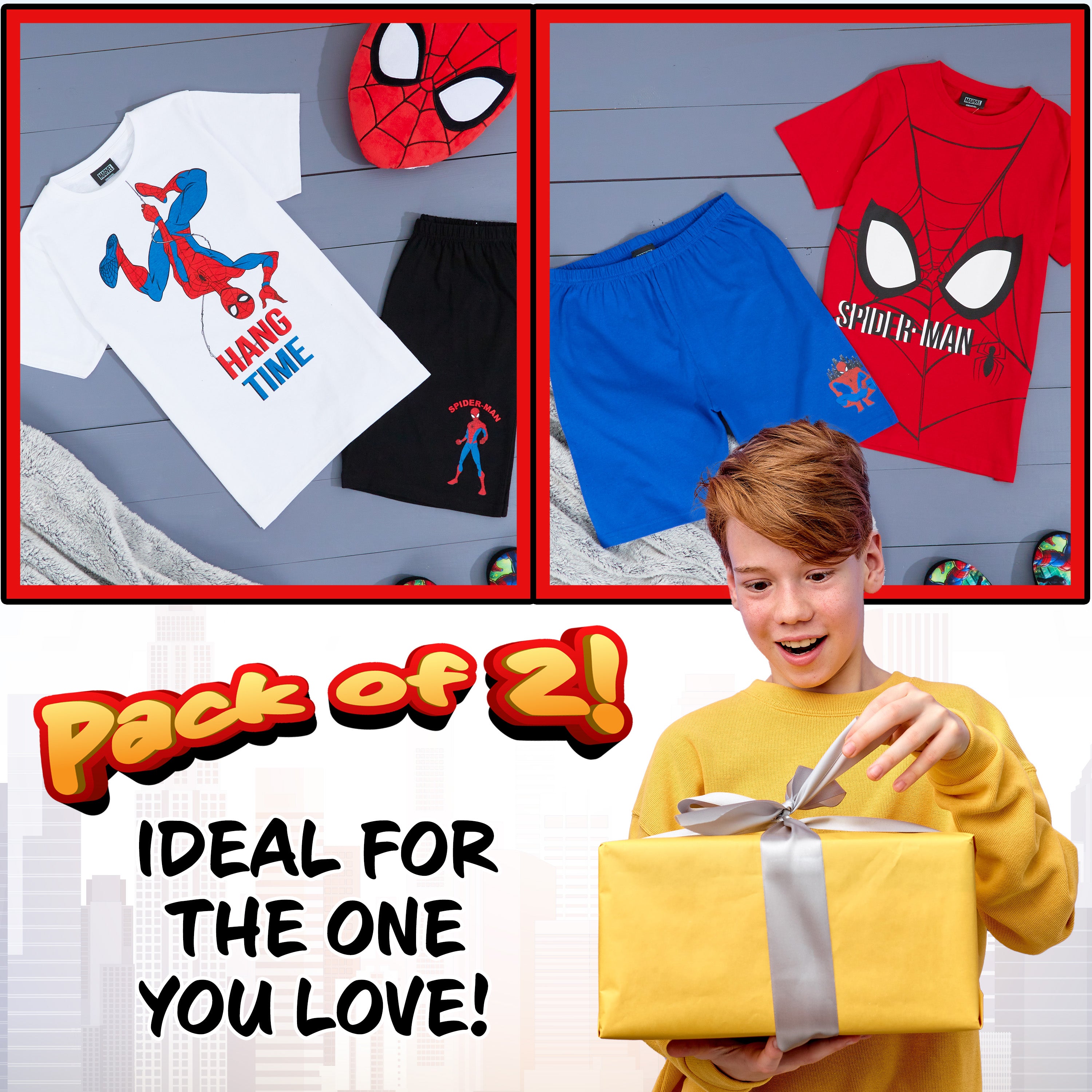 get-trend-boys-marvel-spiderman-pyjama-court-gar-on-lot-de-2 image 2