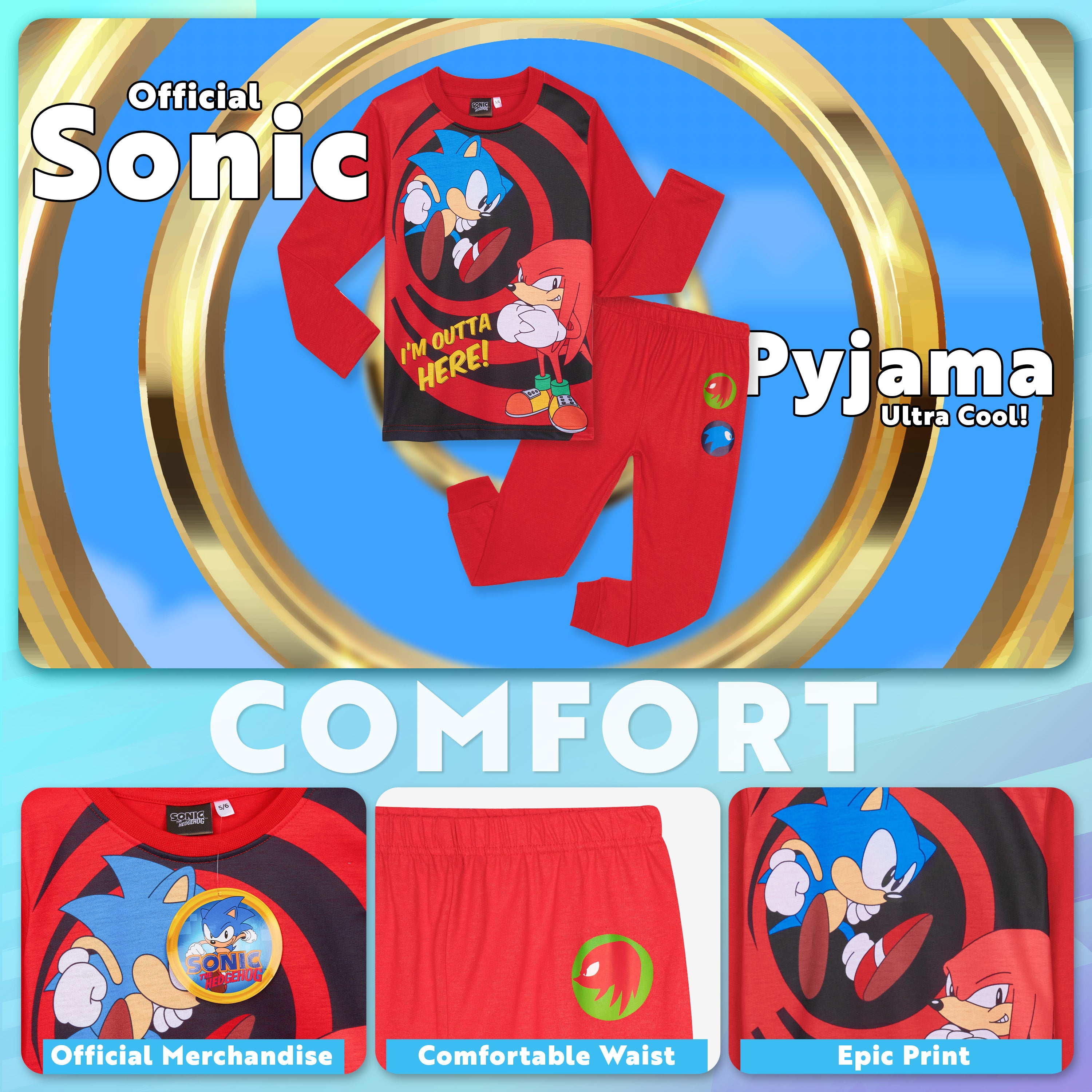 sonic-shadow-pyjama-gar-on-manches-longues-shadow-2-pi-ces image 2