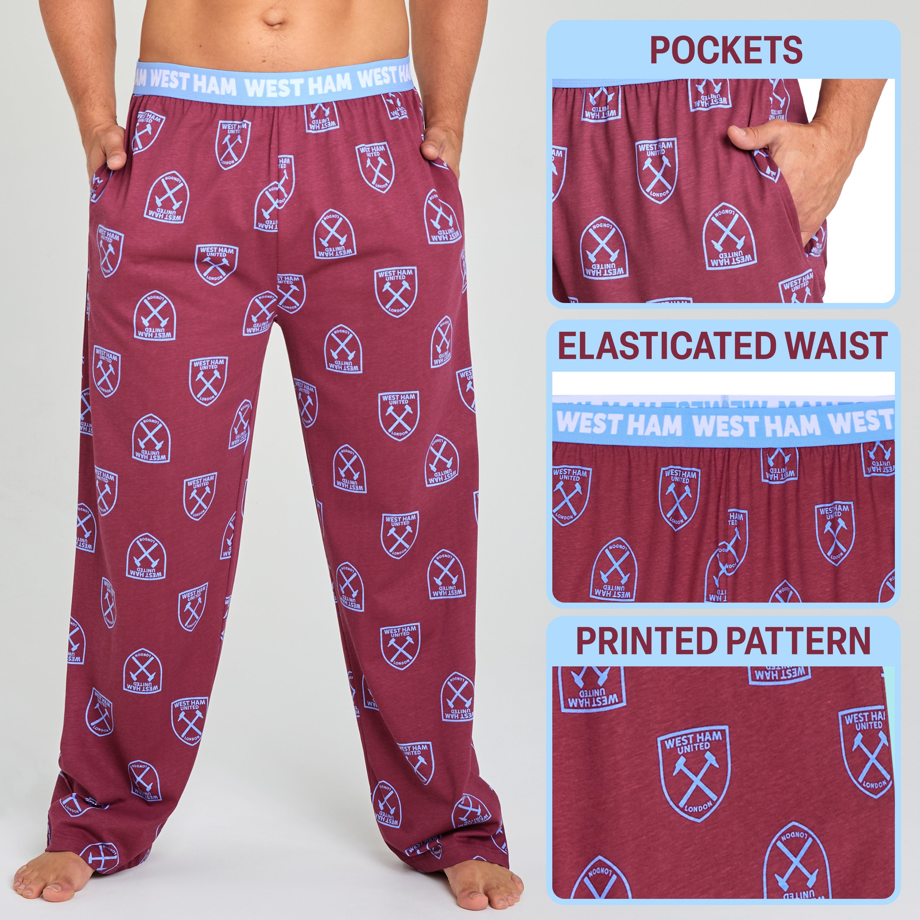 west-ham-bas-de-pyjama-homme-coton-poches-supporter image 4