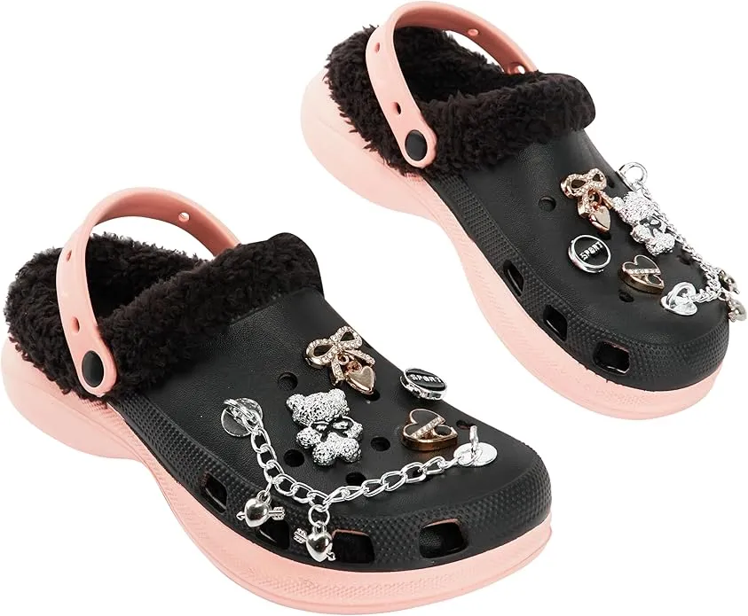 get-trend-girls-sabots-fille-fourr-s-noirs-doublure-polaire image 1