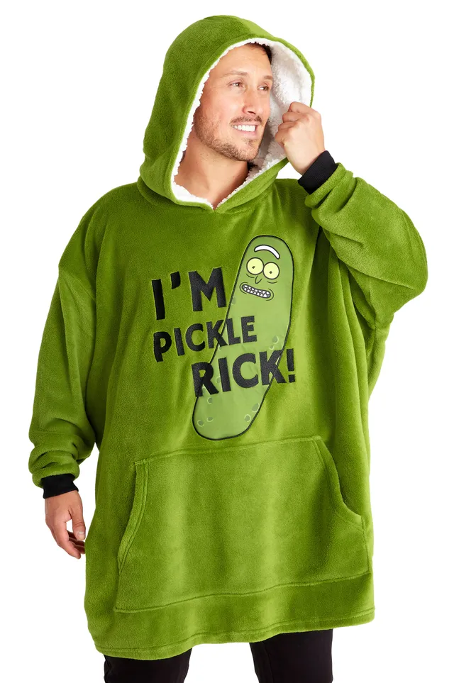 rick-and-morty-plaid-sweat-capuche-oversize-vert-homme image 1