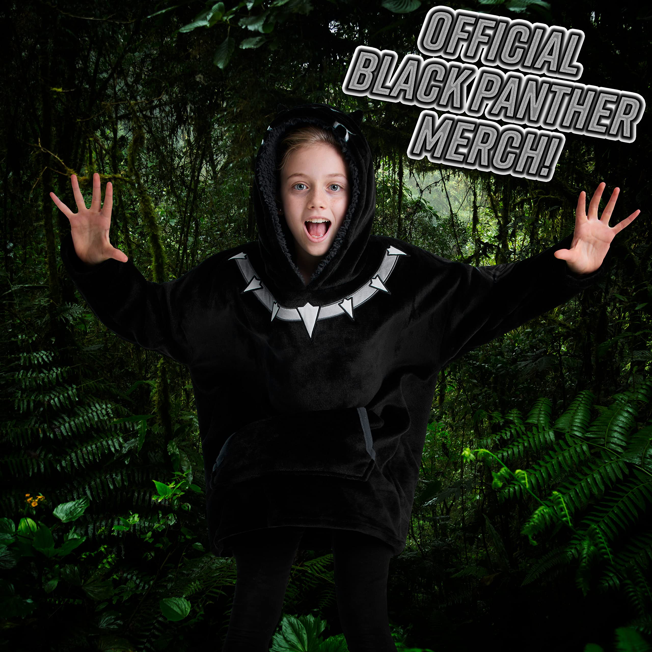 marvel-avengers-sweat-capuche-enfant-black-panther-plaid-polaire image 2