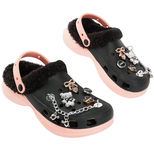 citycomfort-sabots-fille-fourr-s-breloques-jardin-rose image 1