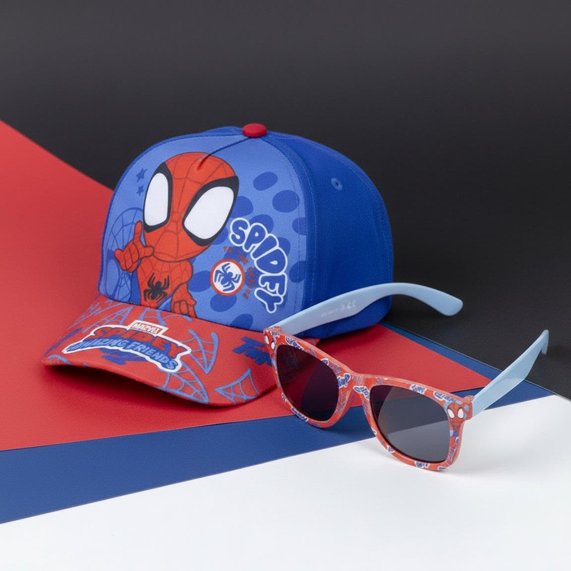 marvel-spidey-ensemble-casquette-lunettes-enfant-bleu-rouge-uv400 image 6