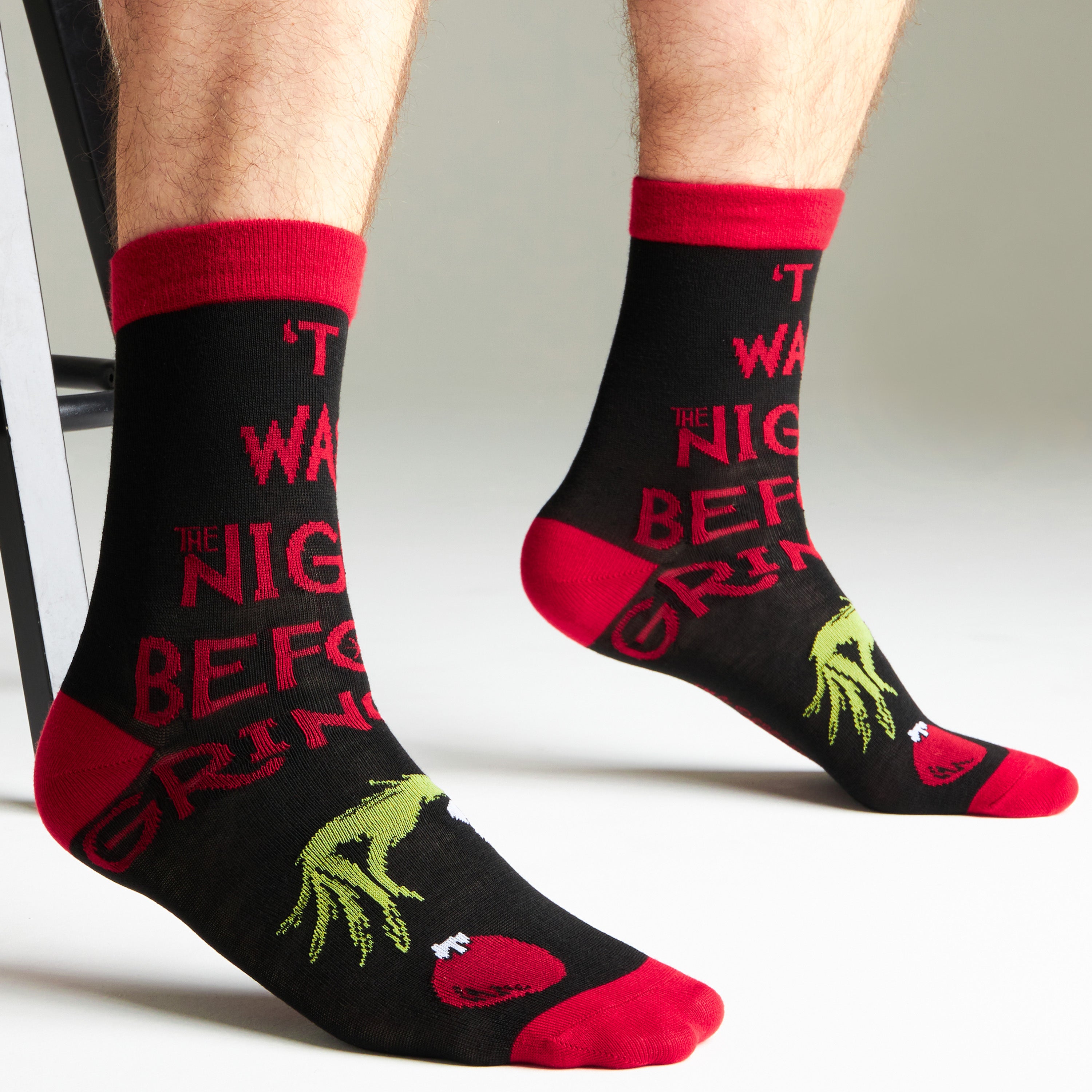 grinch-chaussettes-homme-mi-mollet-lot-6-respirantes image 2