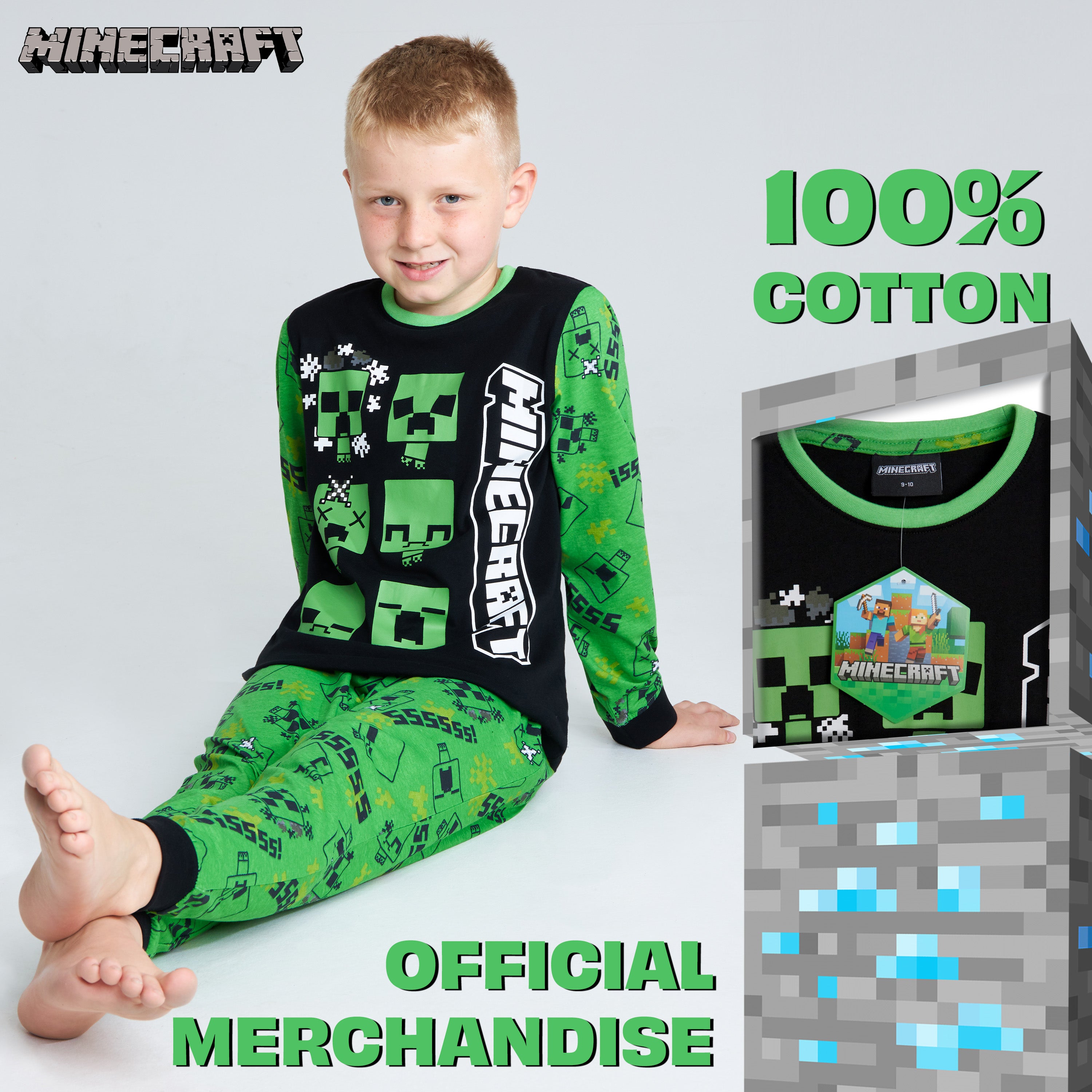 get-trend-minecraft-pyjama-gar-on-long-coton-creeper image 4