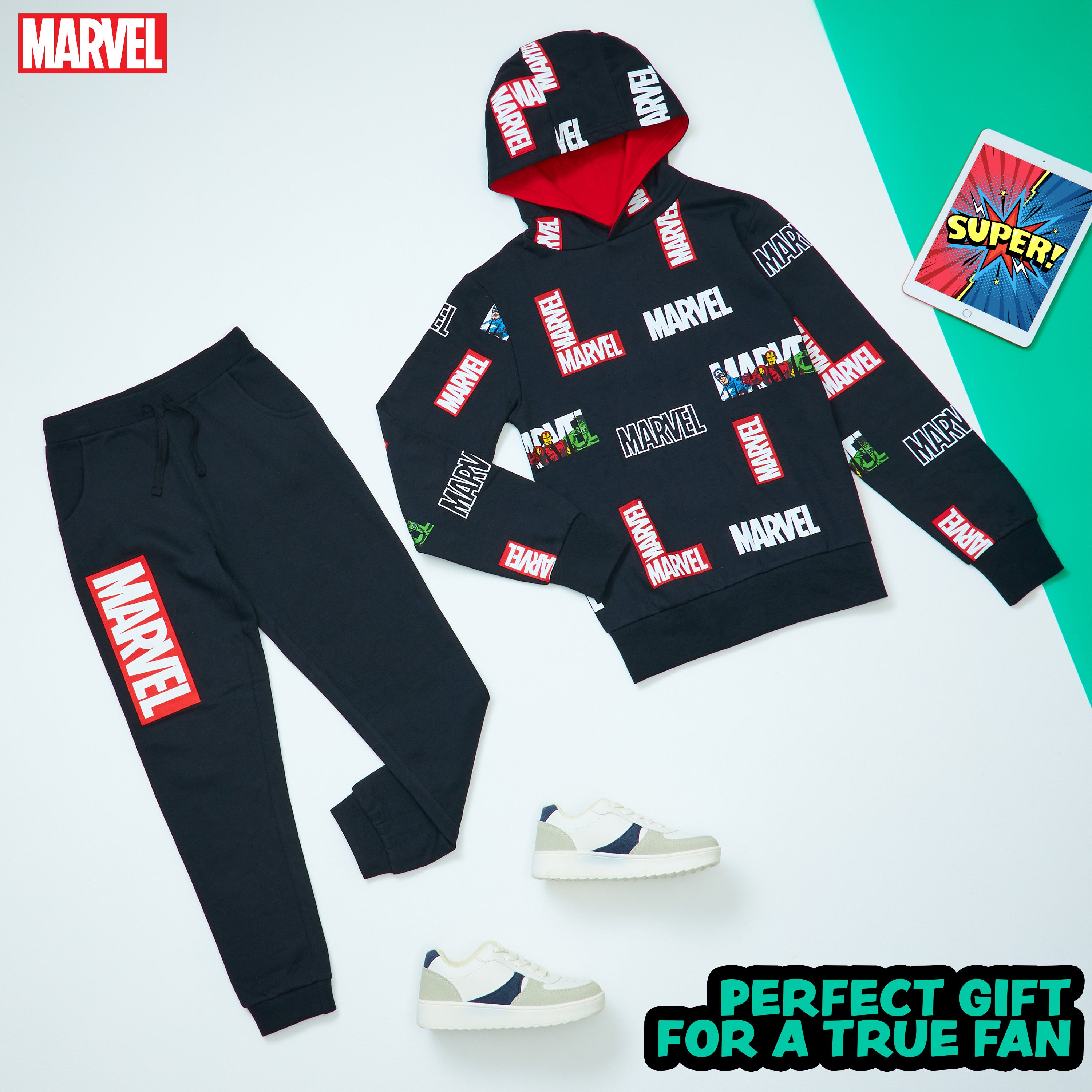 marvel-boys-surv-tement-gar-on-hoodie-jogging-7-8-ans-logo image 2