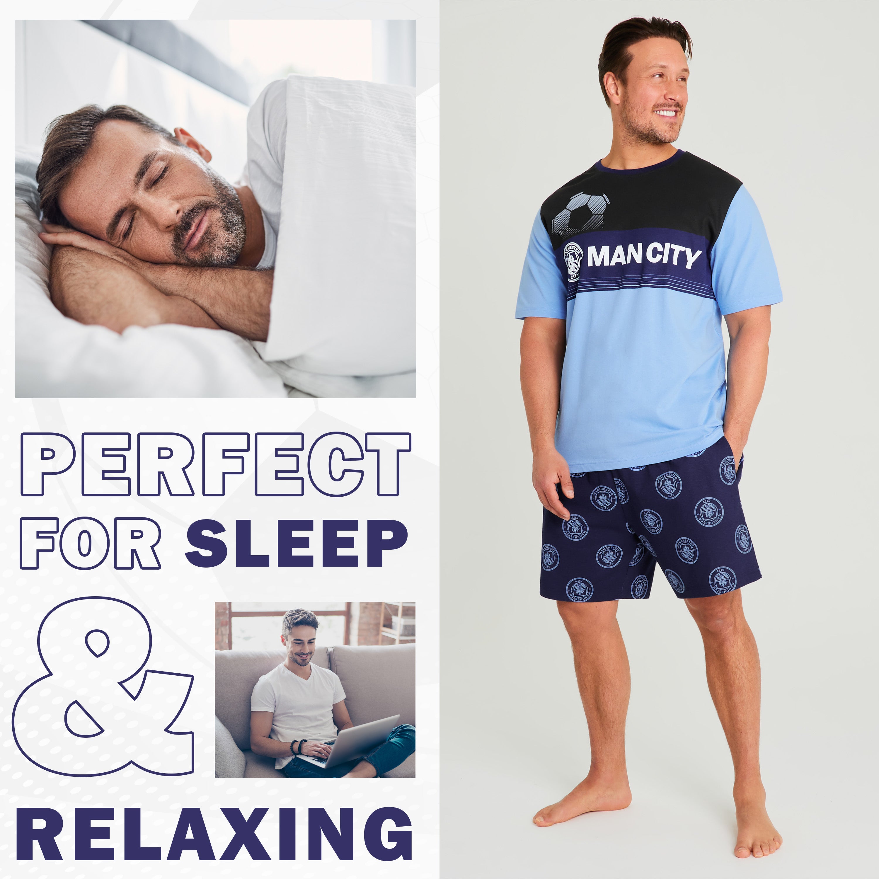 manchester-city-pyjama-homme-coton-t-shirt-short image 3