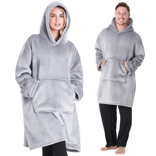 get-trend-men-sweat-plaid-polaire-gris-oversize image 1