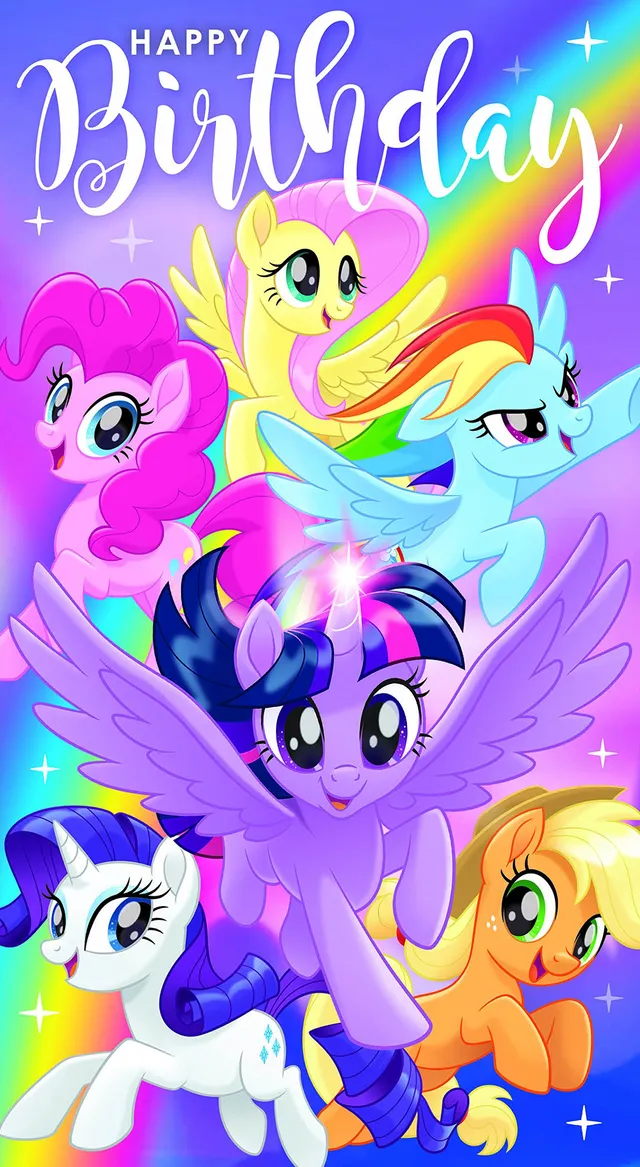 my-little-pony-movie-carte-anniversaire-mp042-paillettes image 1