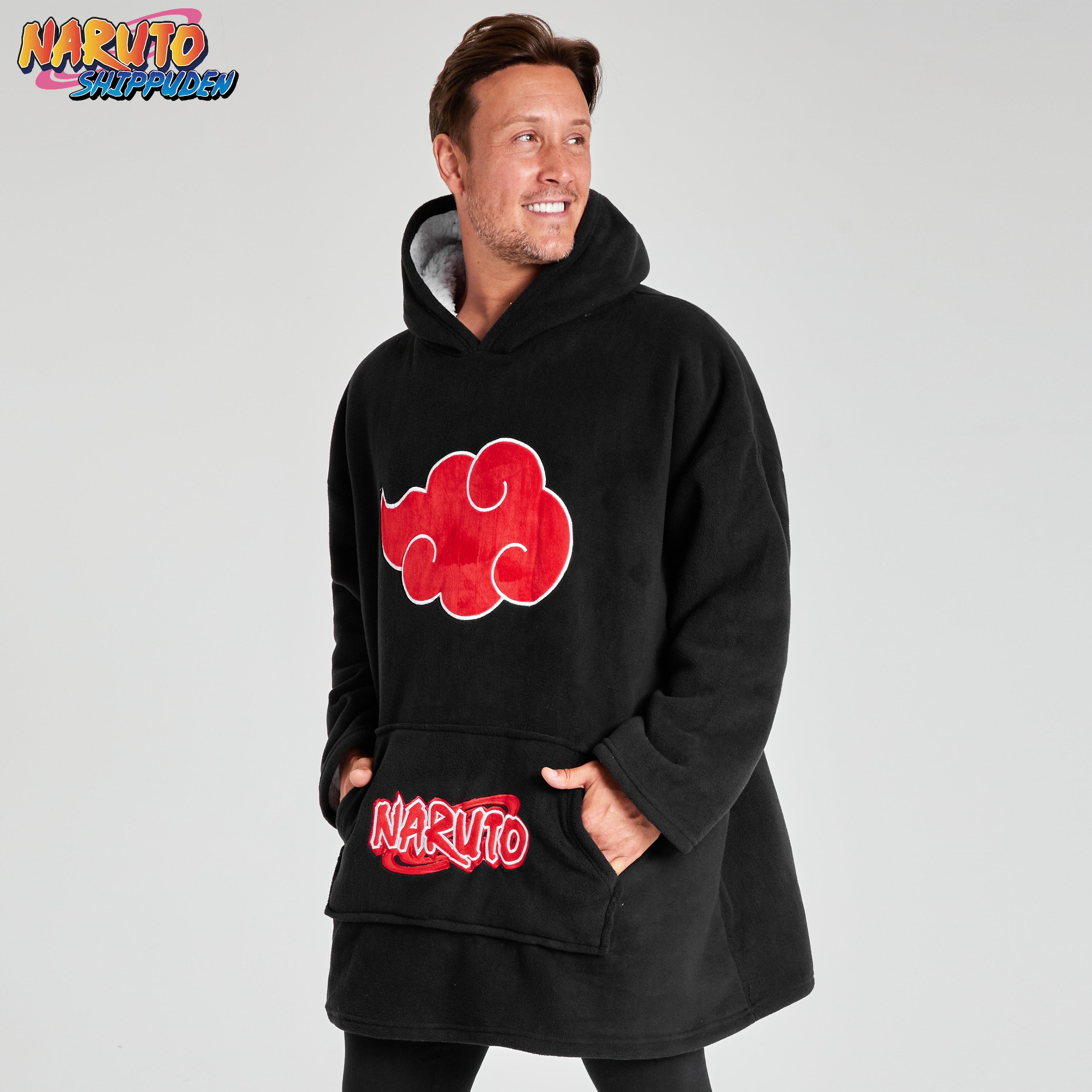 naruto-sweat-plaid-homme-noir-rouge-polaire-sherpa image 3