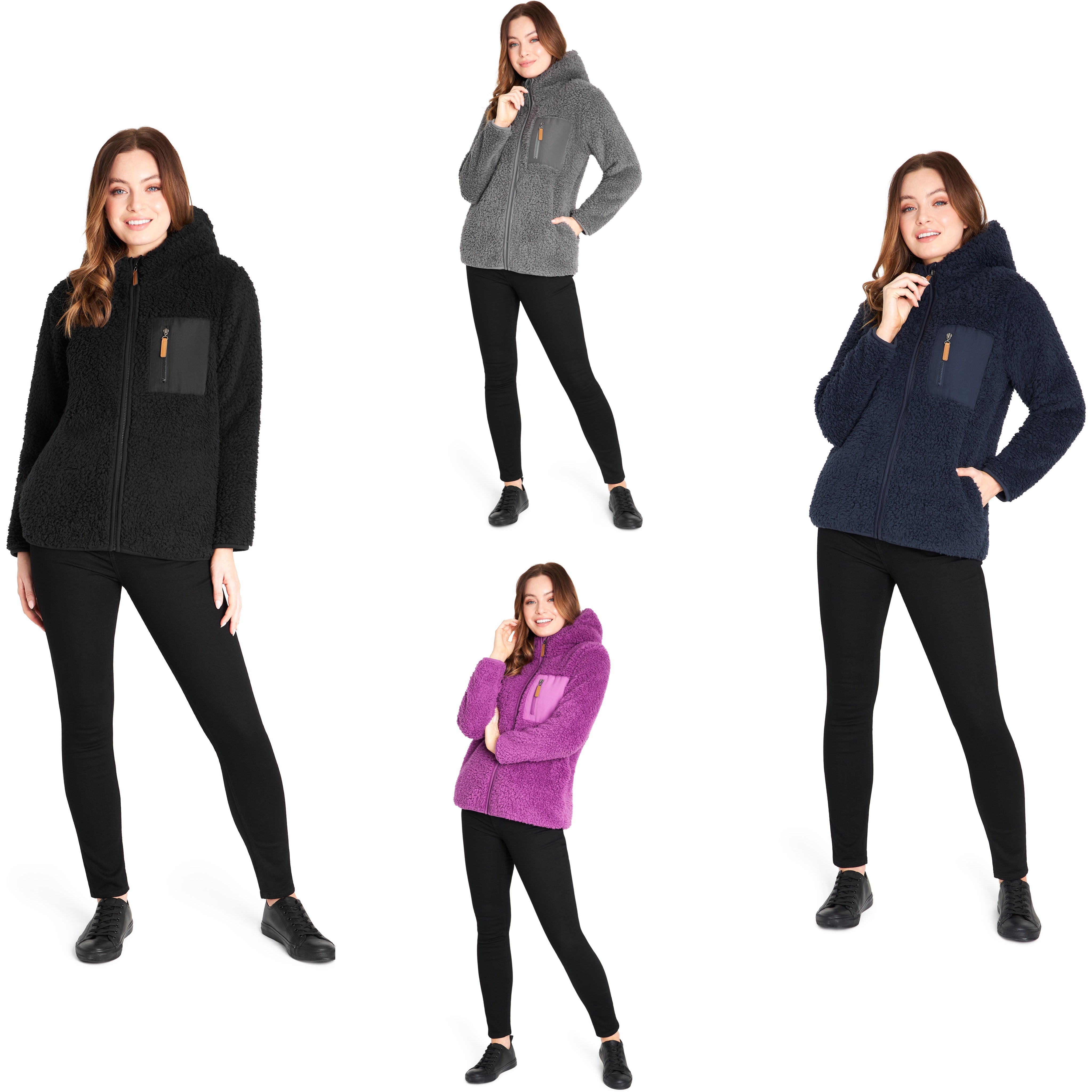 citycomfort-women-sweat-femme-teddy-polaire-noir-taille-m image 1
