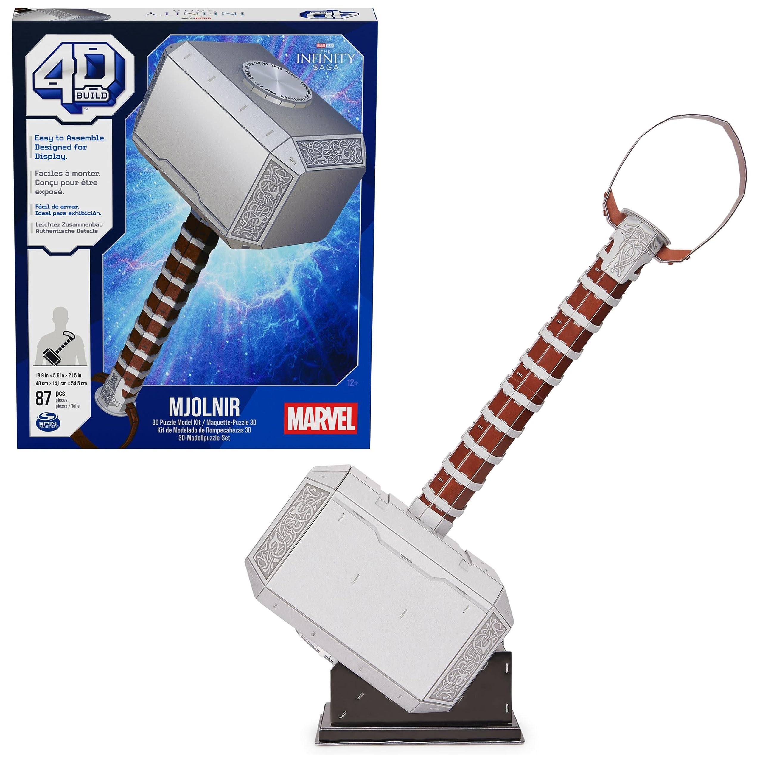 4d-build-marvel-puzzle-3d-marteau-de-thor-87-pi-ces image 1
