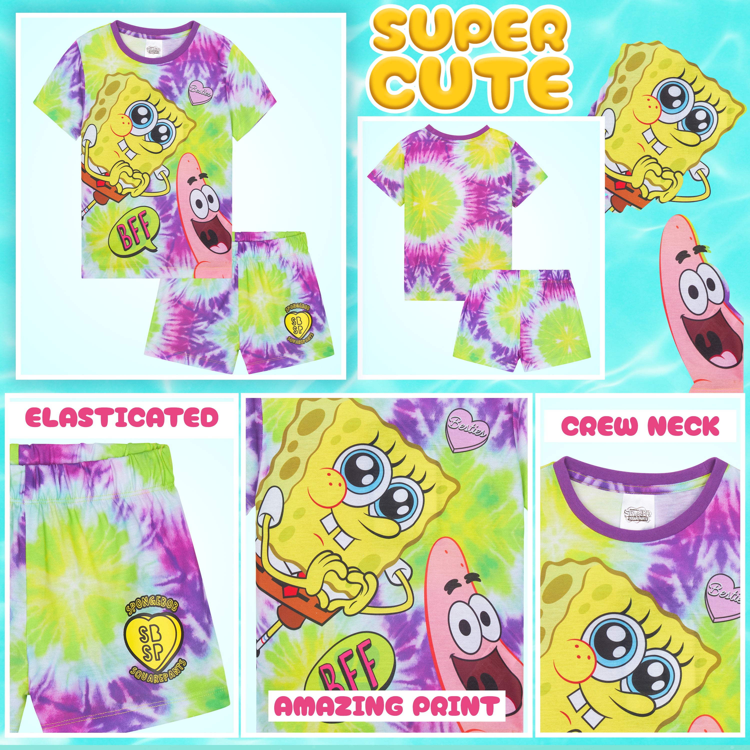 bob-l-ponge-pyjama-short-fille-2-pi-ces-t image 4