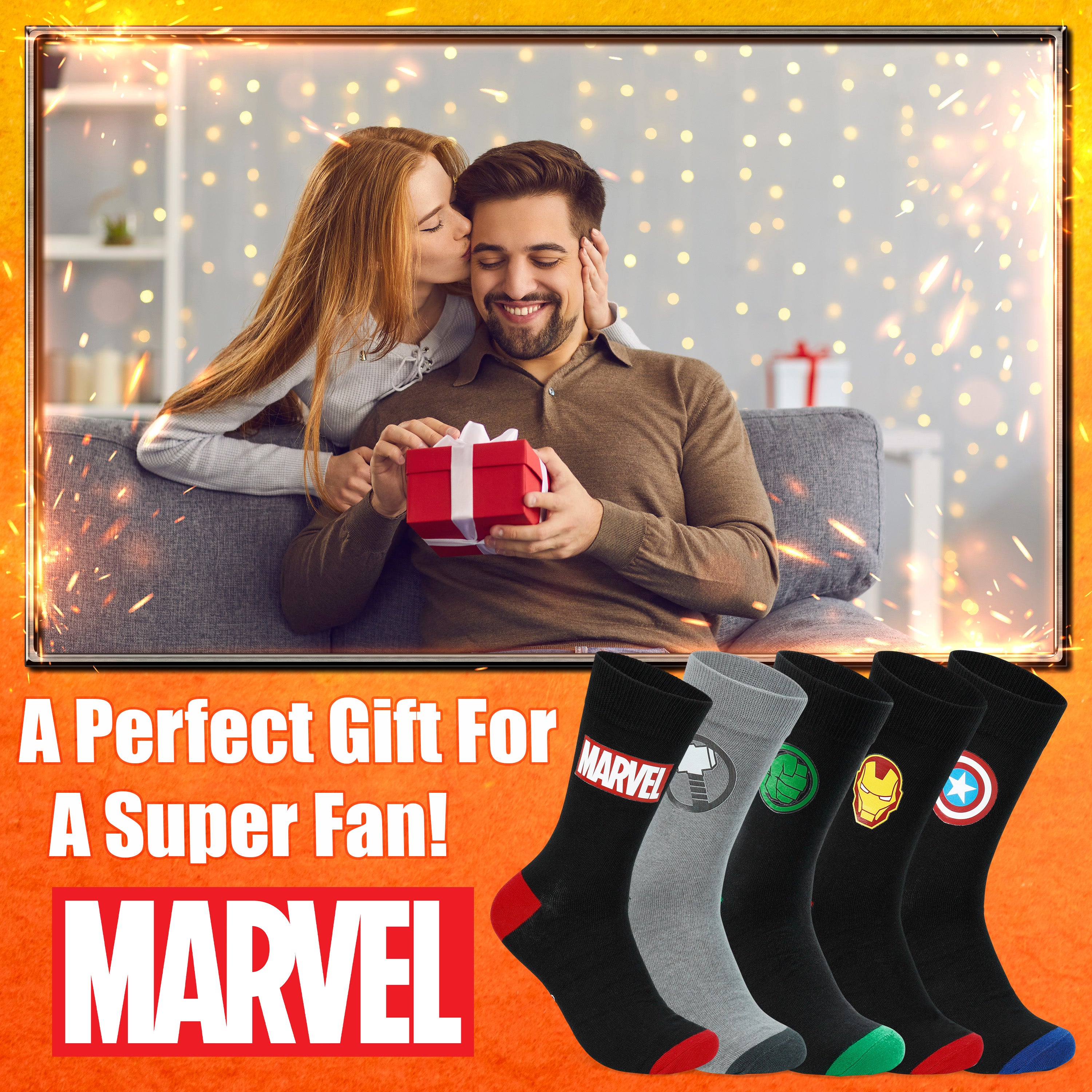 marvel-avengers-chaussettes-homme-mi-mollet-lot-de-5-respirantes image 3