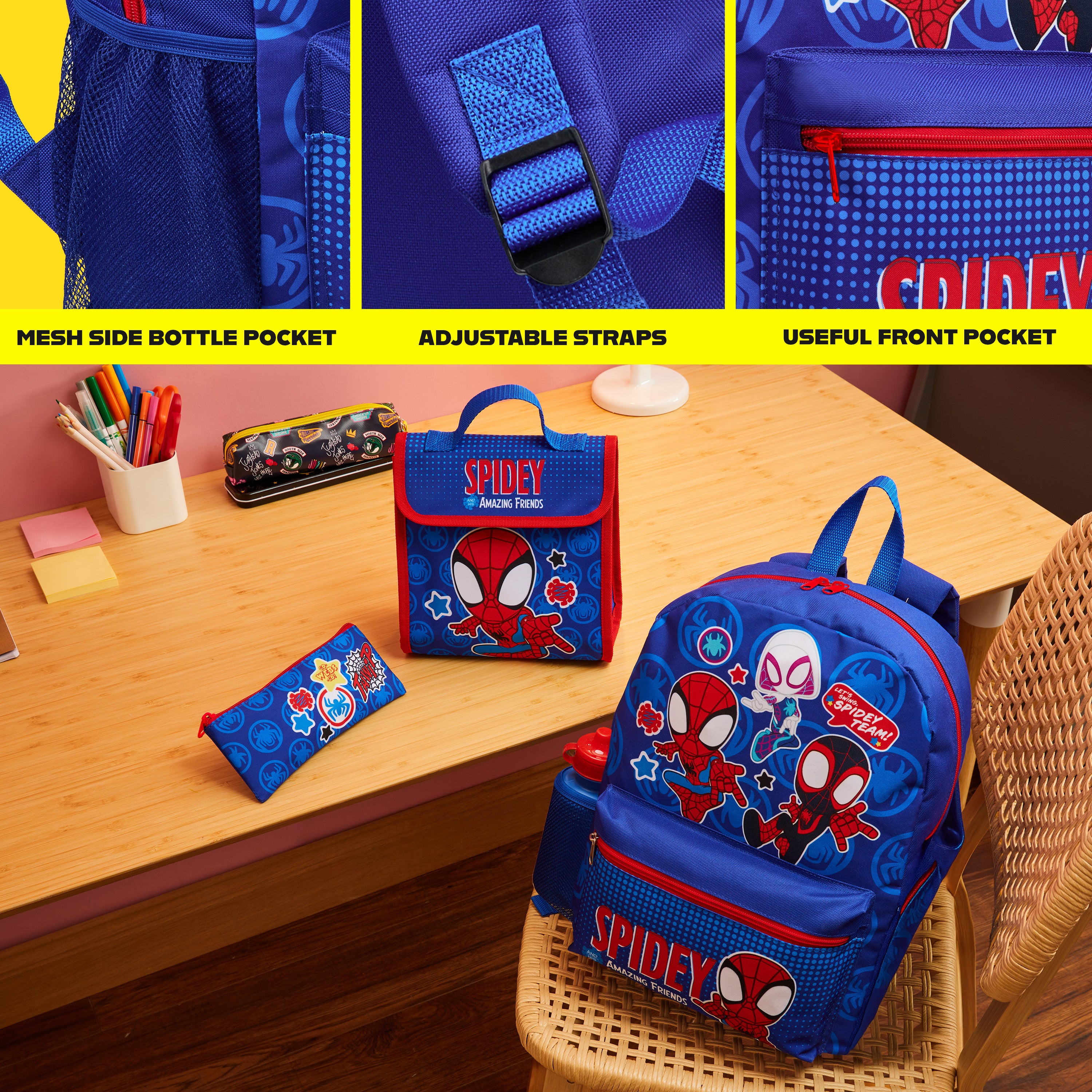 marvel-spider-man-sac-dos-cole-set-4-pi-ces-spidey-gourde image 5