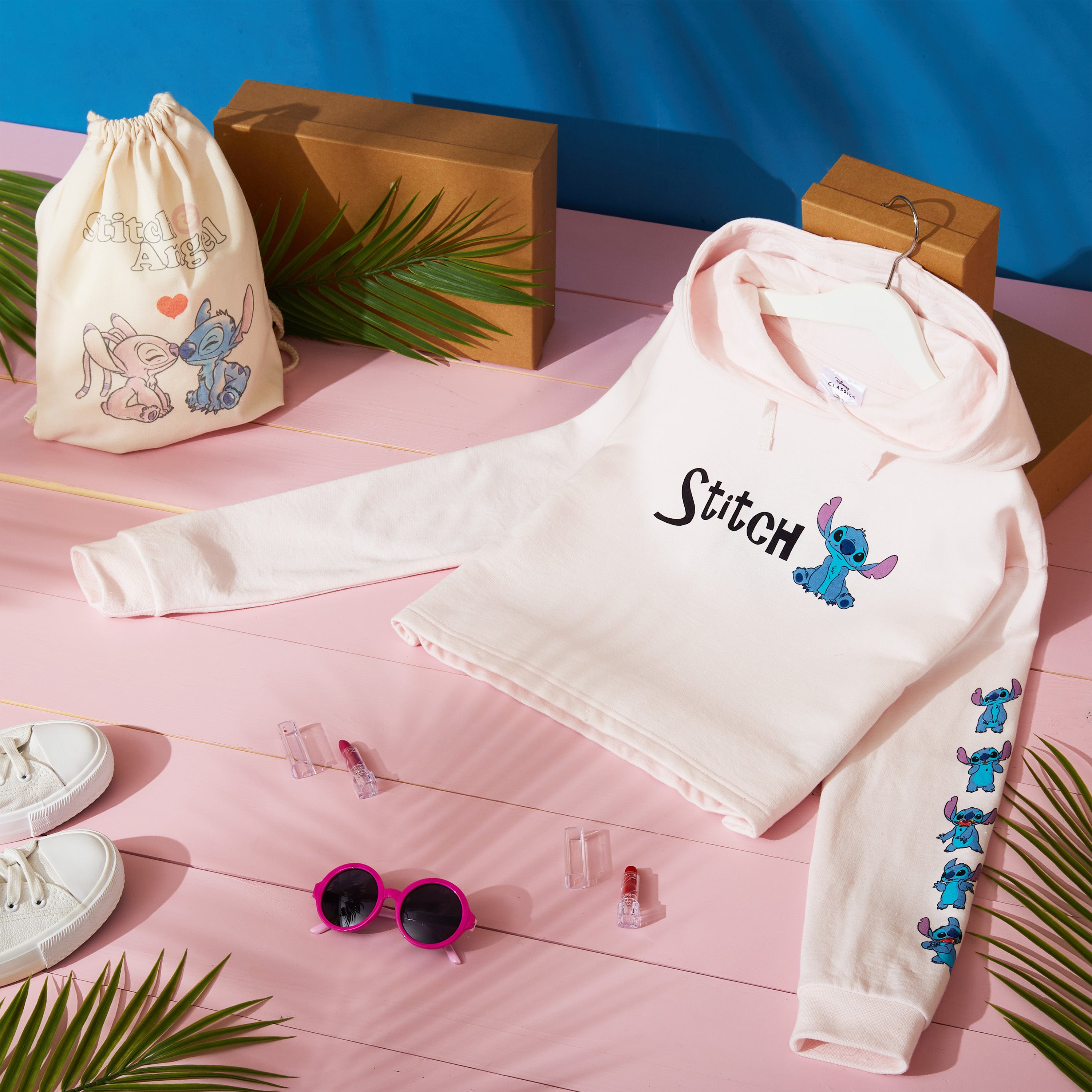 sweat-disney-stitch-fille-capuche-7-8-ans-coton image 3