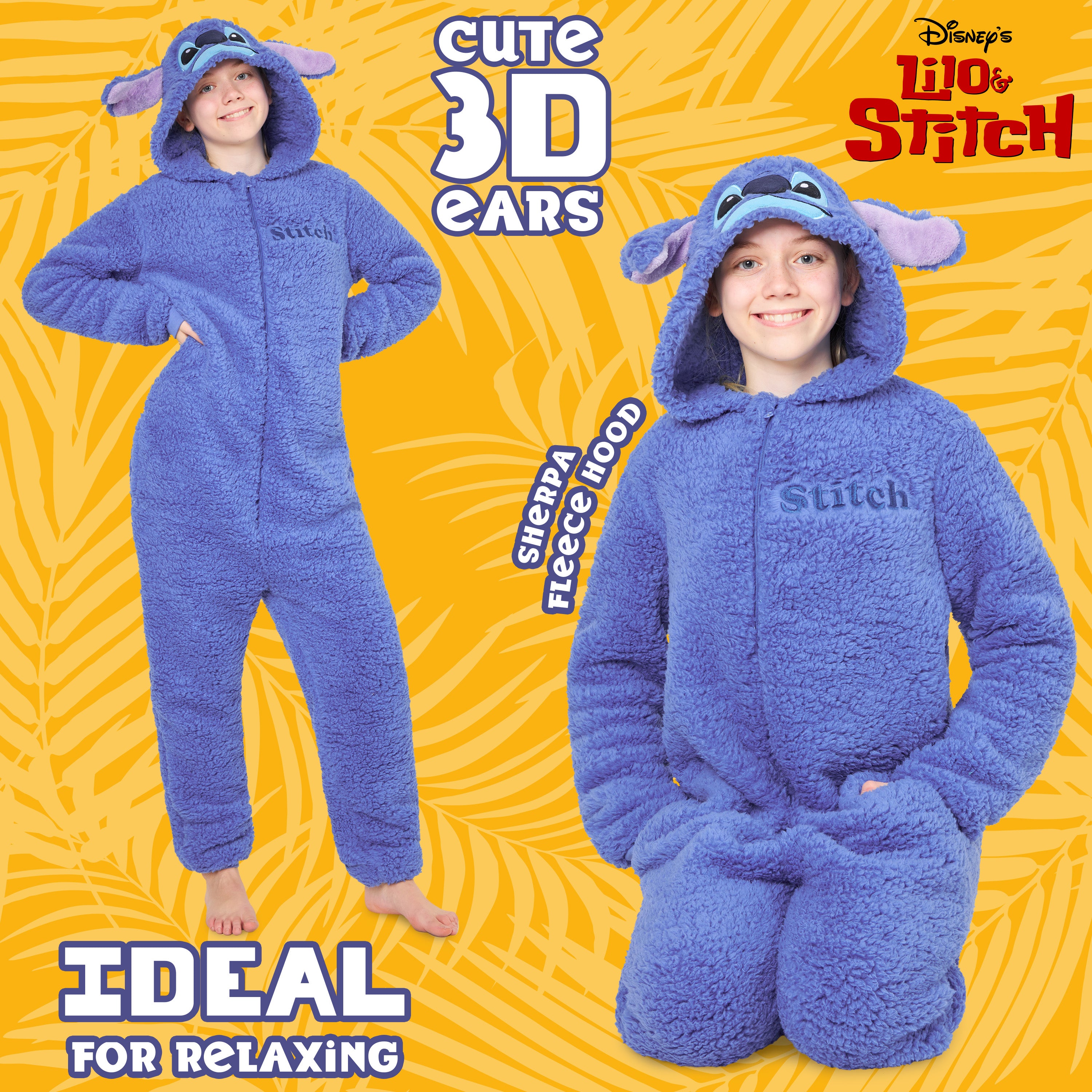 disney-stitch-onesie-enfant-polaire-capuche-7-15-ans image 4