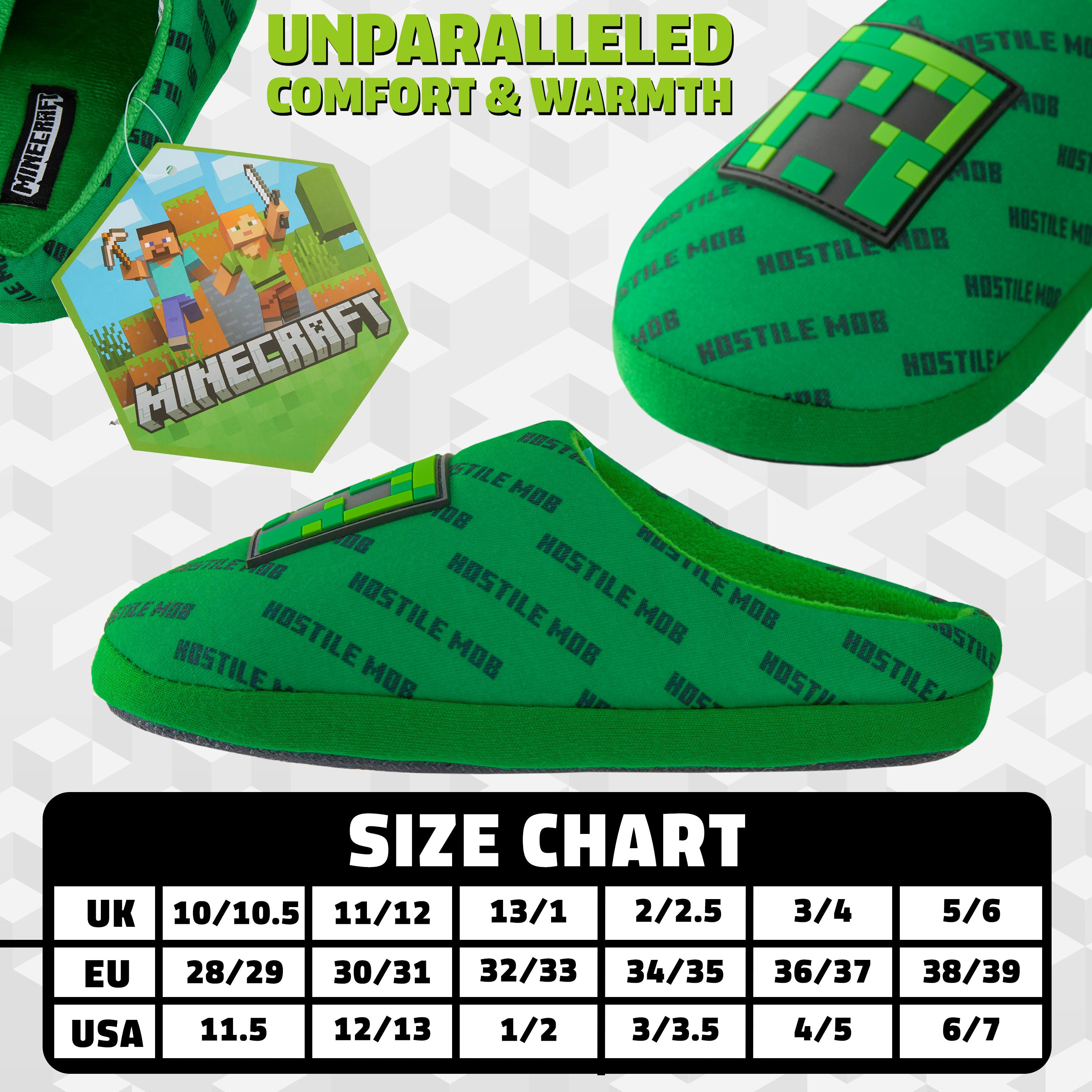 minecraft-creeper-pantoufles-gar-on-10-10-5-uk-antid-rapantes image 6