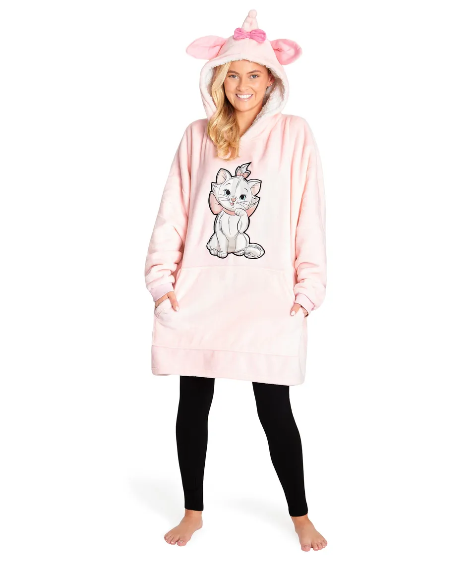 disney-hoodie-plaid-femme-oversize-marie-polaire-sherpa image 1