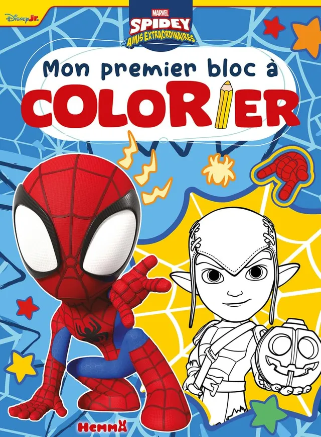marvel-spidey-et-ses-amis-mon-premier-bloc-livre-coloriage-3-ans image 1