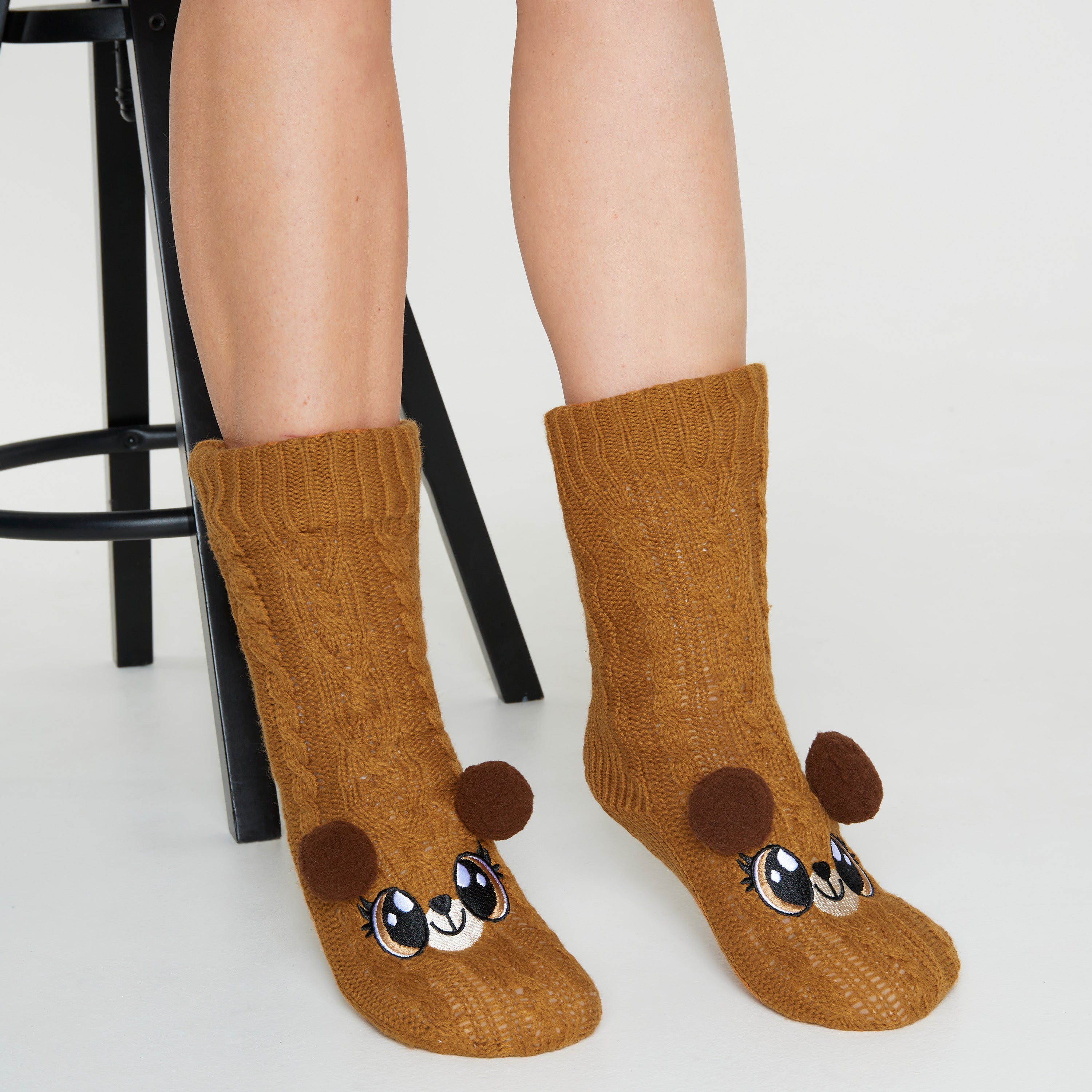 citycomfort-women-ours-brun-chaussettes-pilou-antid-rapantes image 4