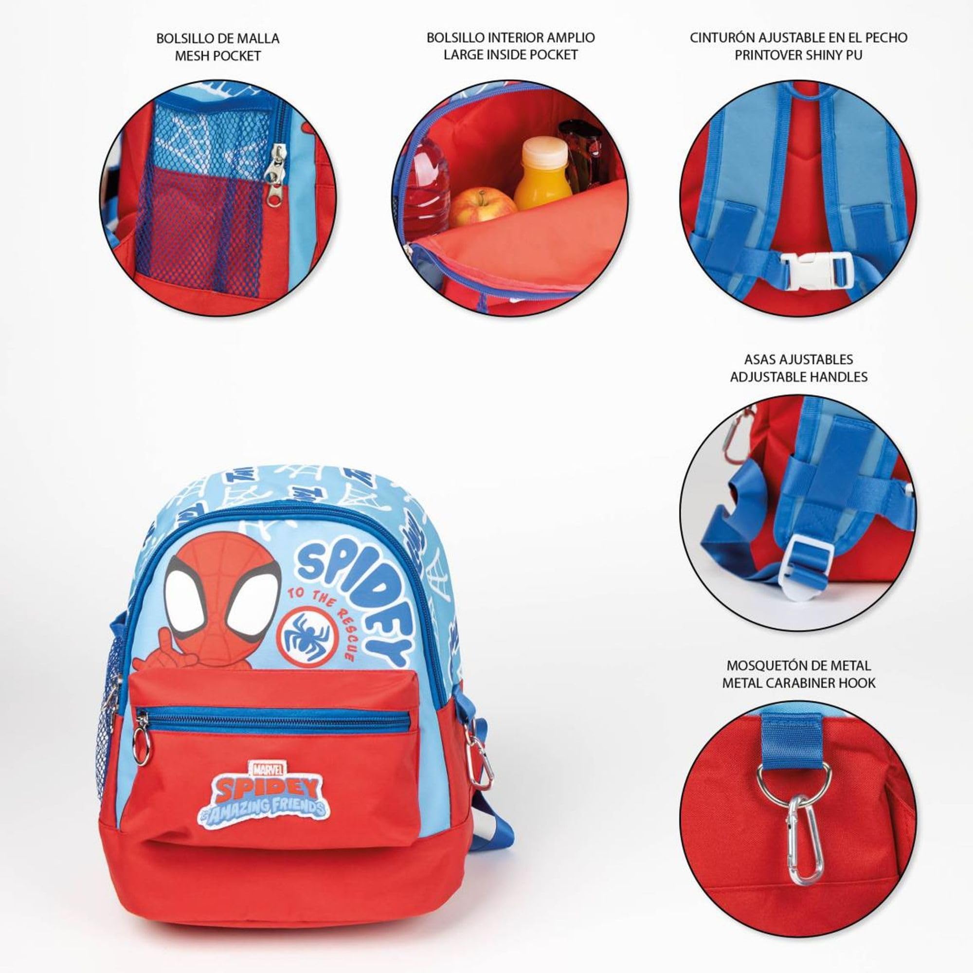 marvel-spidey-sac-dos-enfant-bleu-rouge-polyester image 5