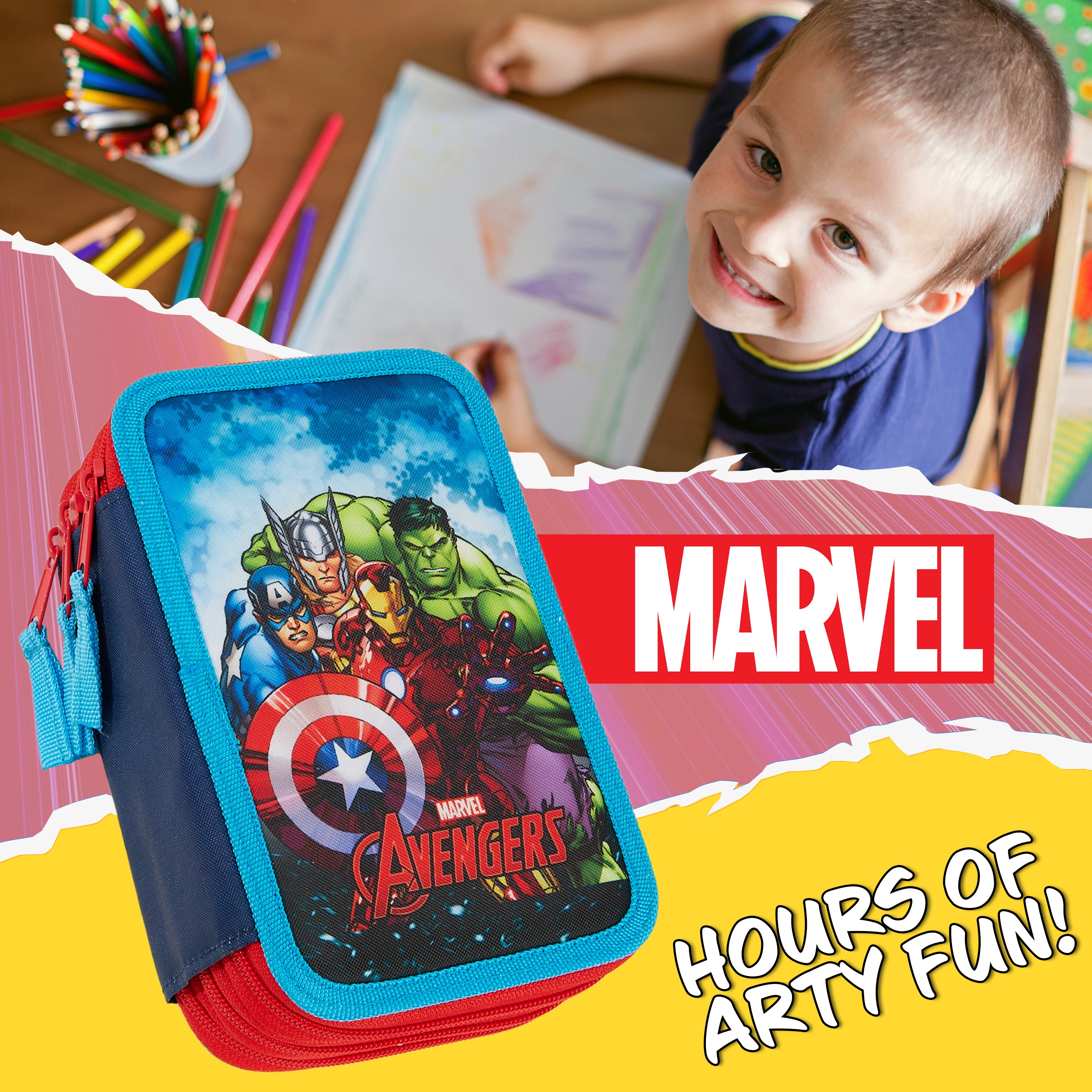 marvel-trousse-garnie-avengers-triple-zip-papeterie image 3