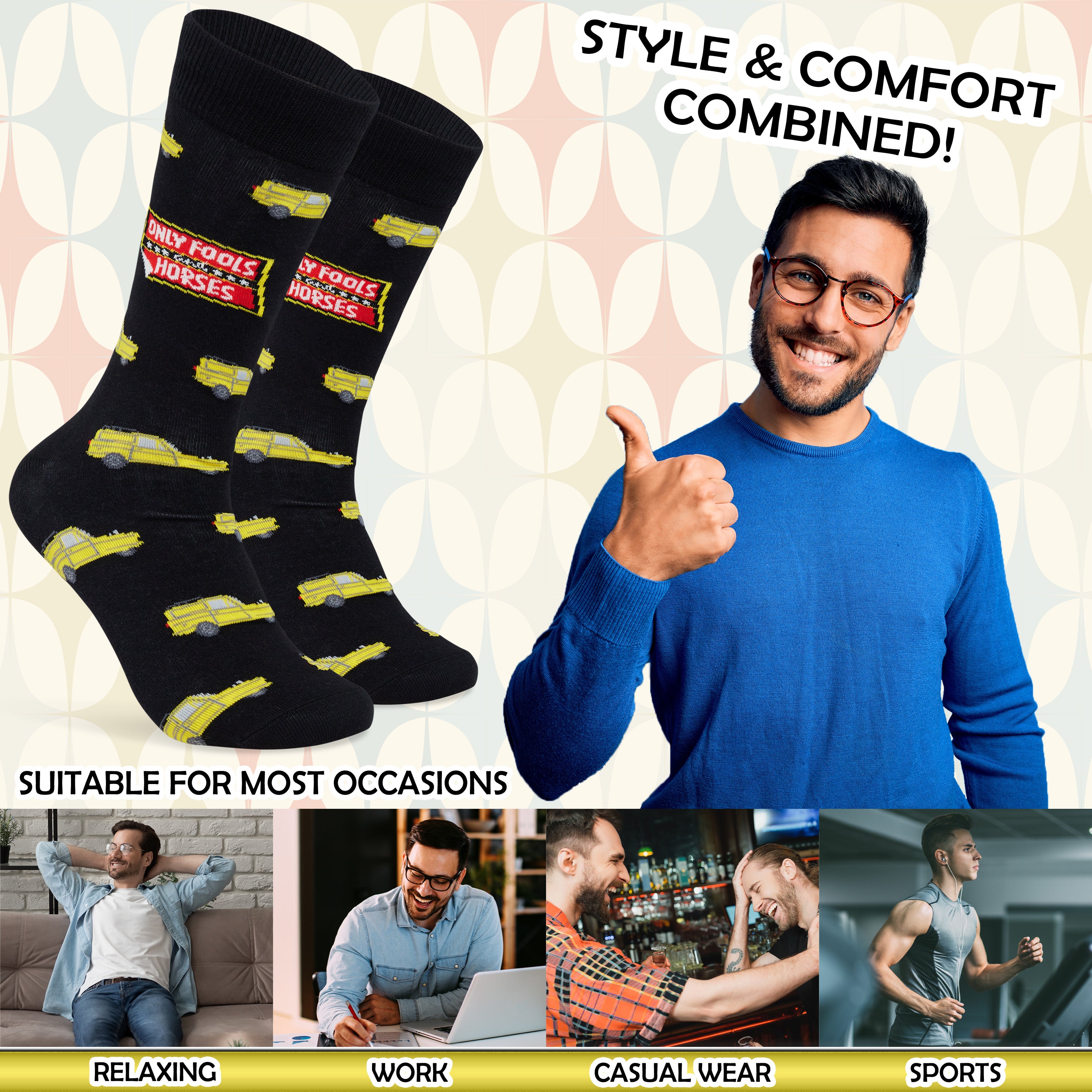only-fools-and-horses-chaussettes-homme-lot-de-4-coton-humour image 4