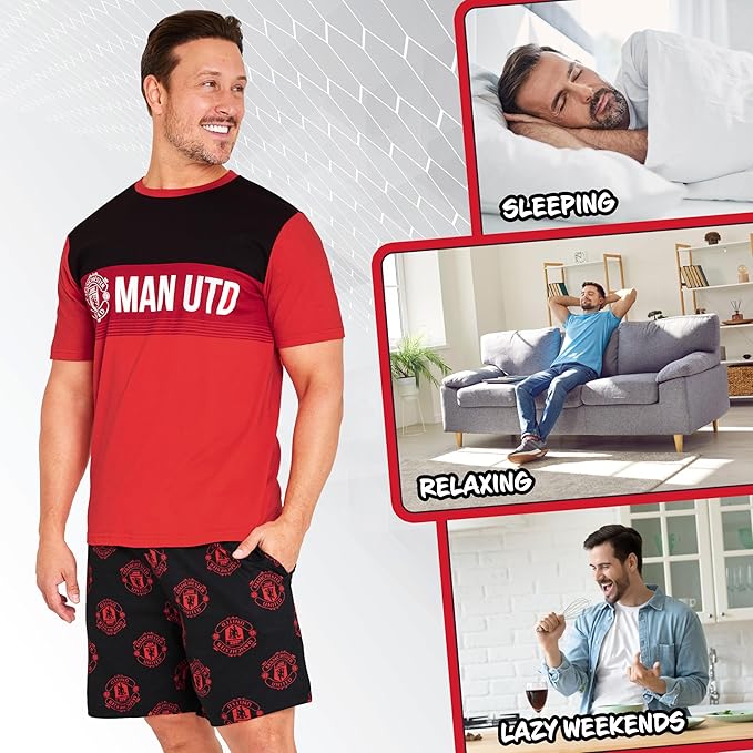 manchester-united-pyjama-homme-short-taille-l-respirant image 5