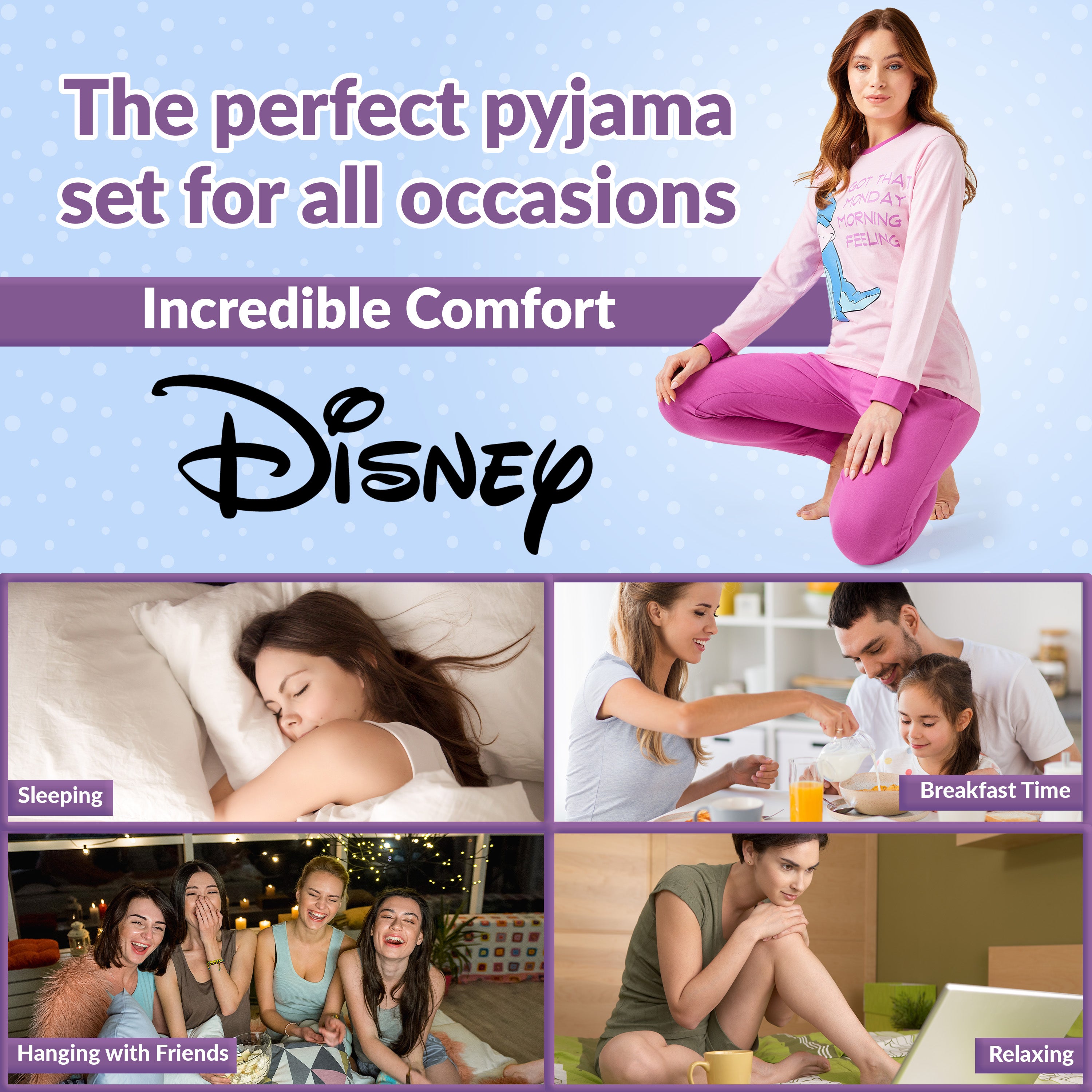 disney-bourriquet-pyjama-femme-coton-manches-longues image 4