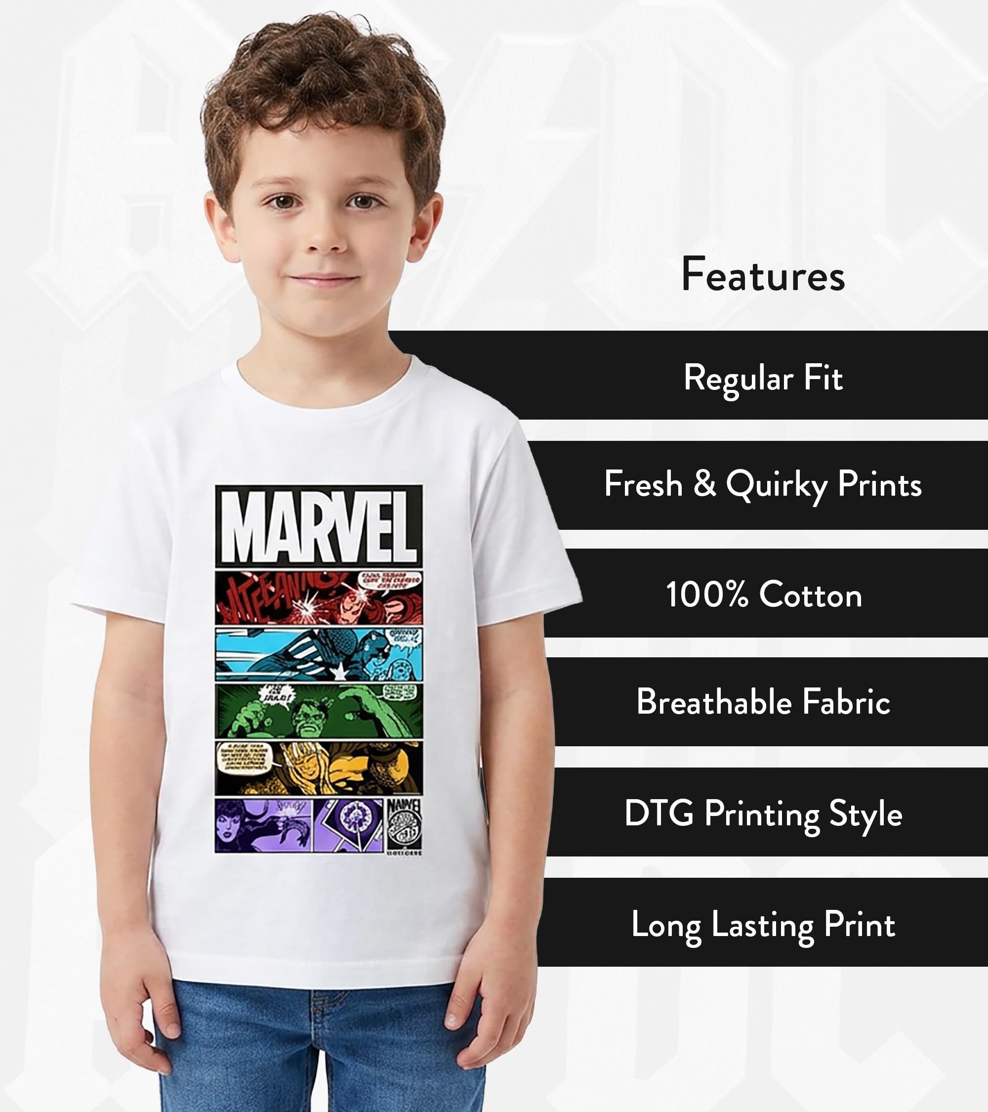 marvel-t-shirt-gar-on-6-ans-blanc-super-h-ros-coton image 3