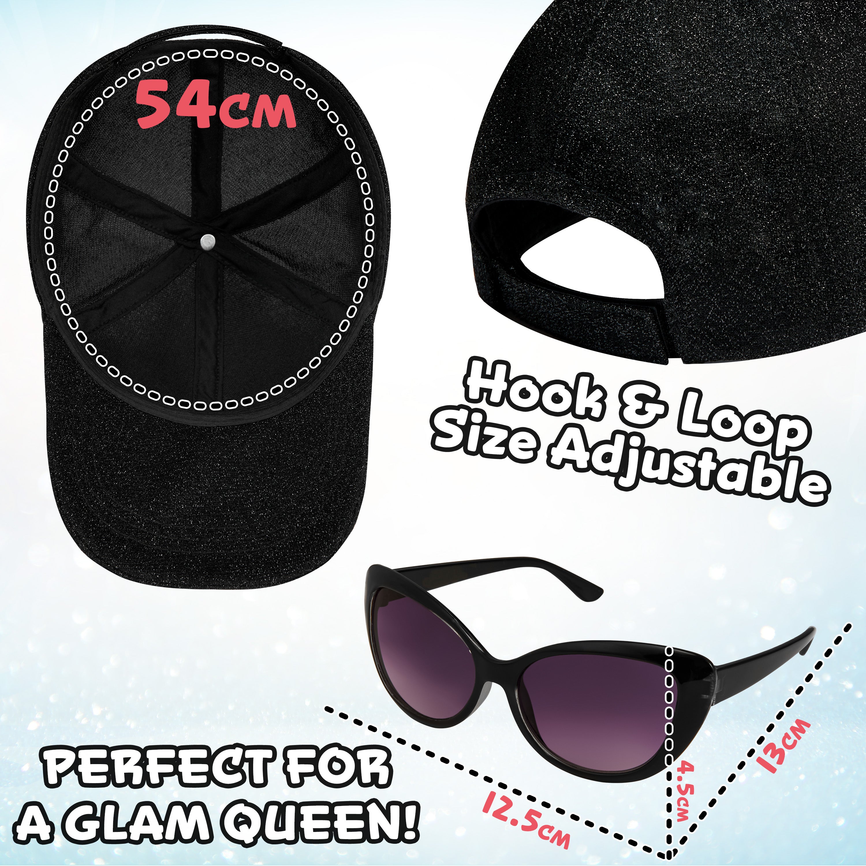 citycomfort-casquette-baseball-lunettes-soleil-fille-noir image 6
