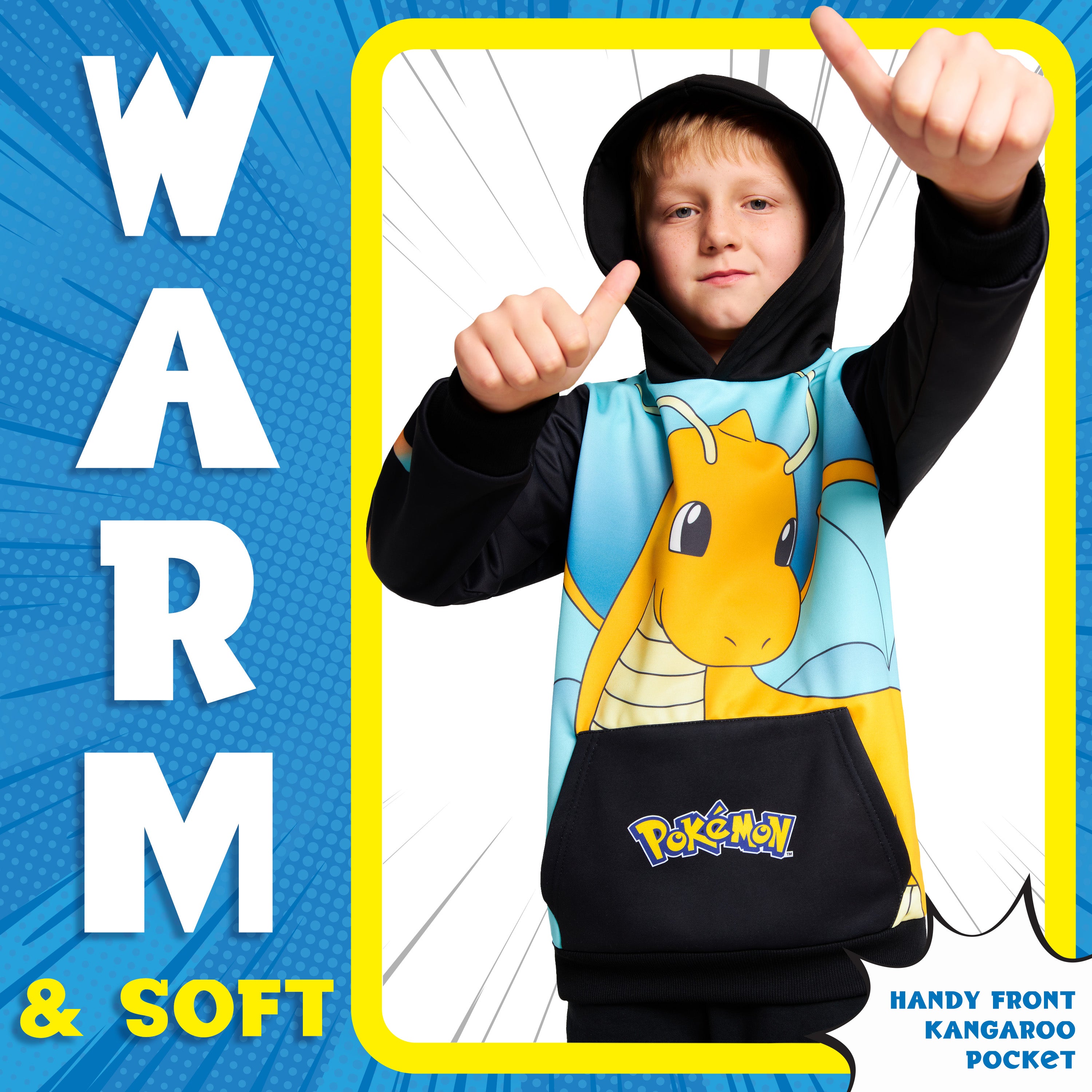 pok-mon-dragonite-sweat-capuche-gar-on-noir-bleu image 4