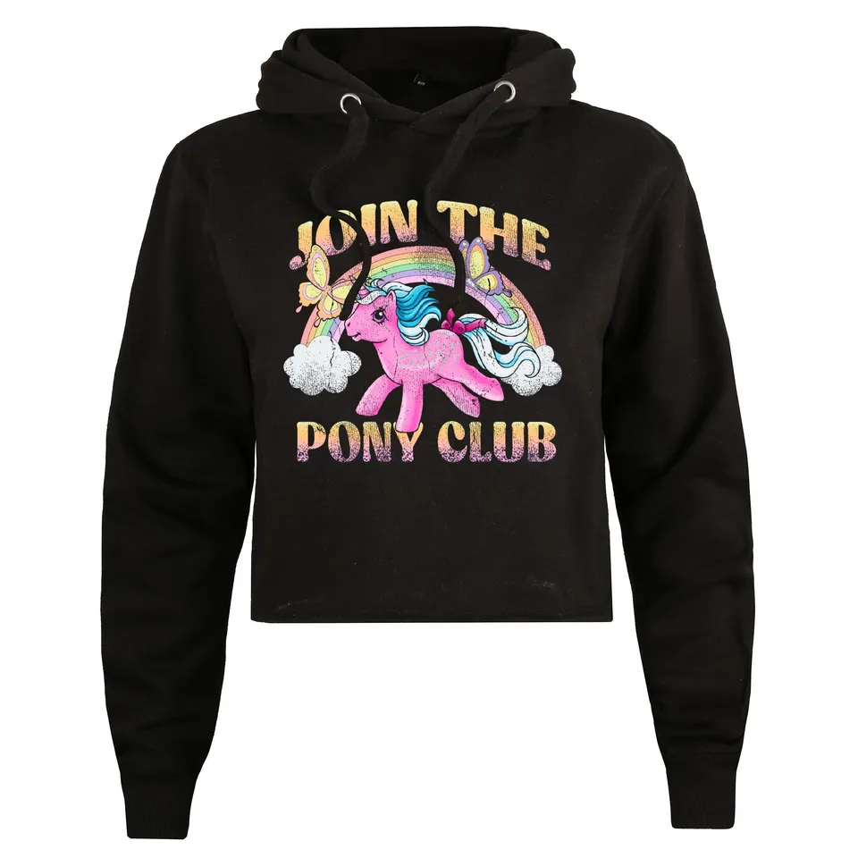 my-little-pony-join-the-pony-club-sweat-capuche-court-noir-femme-xl image 1