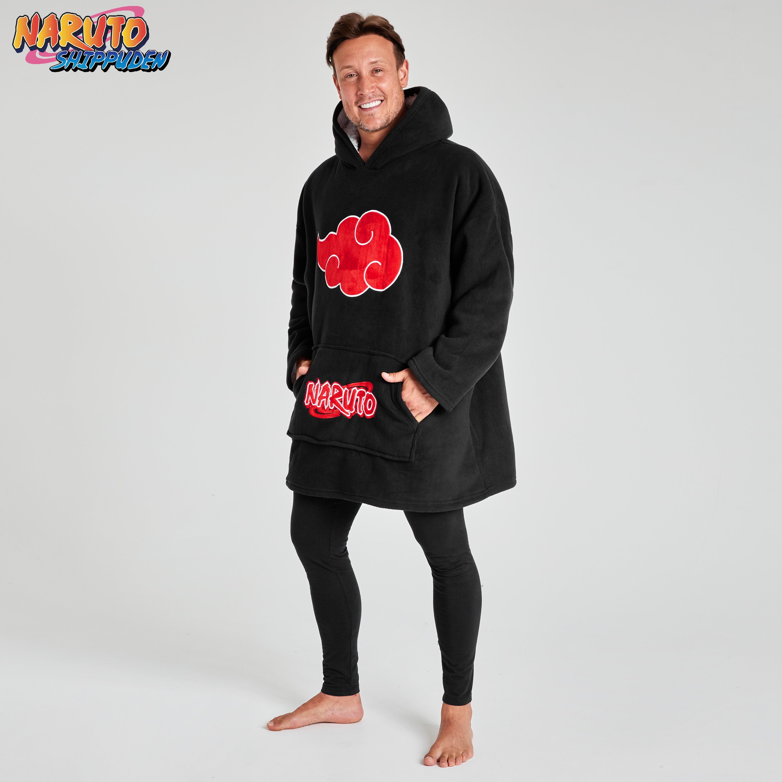 naruto-sweat-plaid-homme-noir-rouge-polaire-sherpa image 5