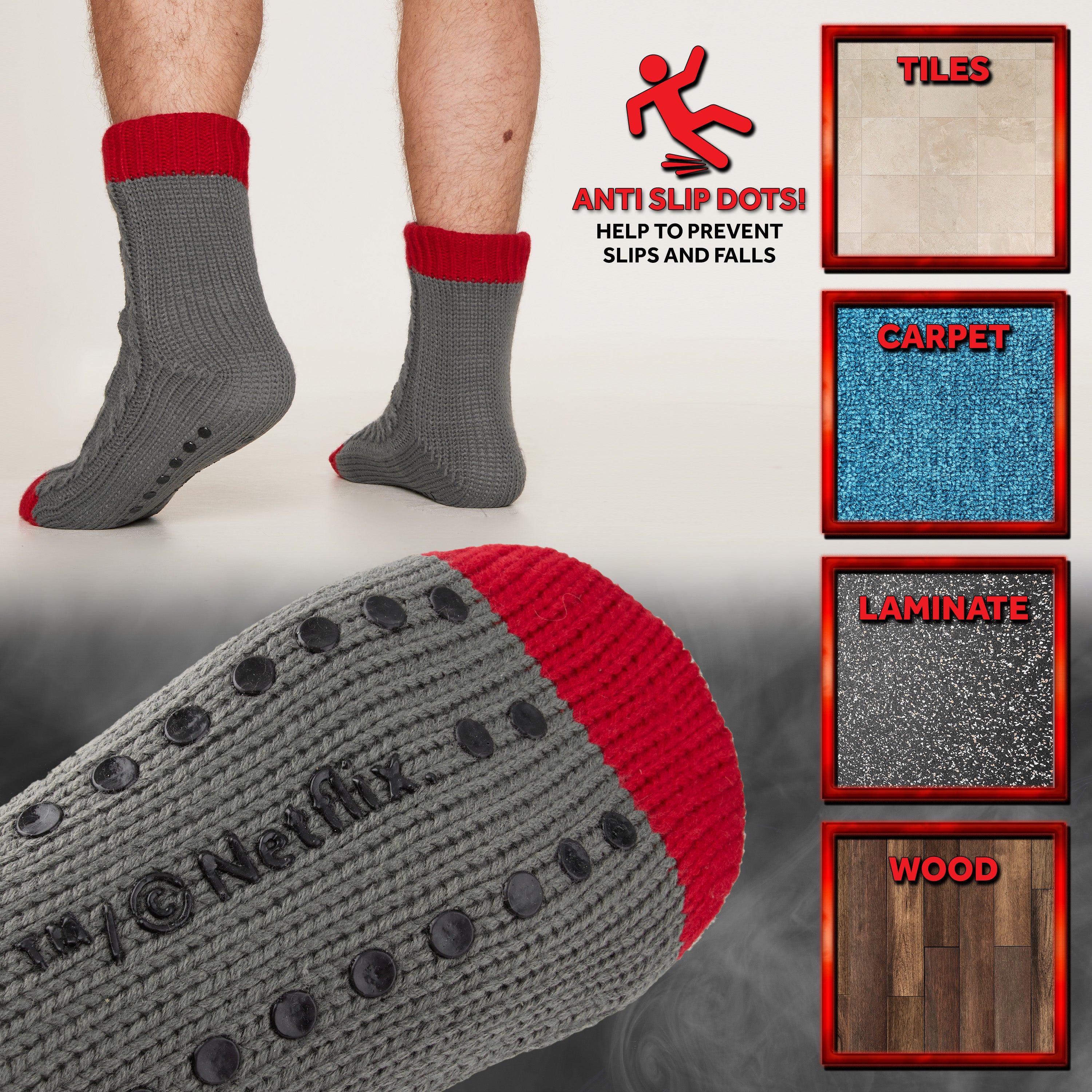 stranger-things-chaussettes-pilou-homme-gris-et-rouge image 4