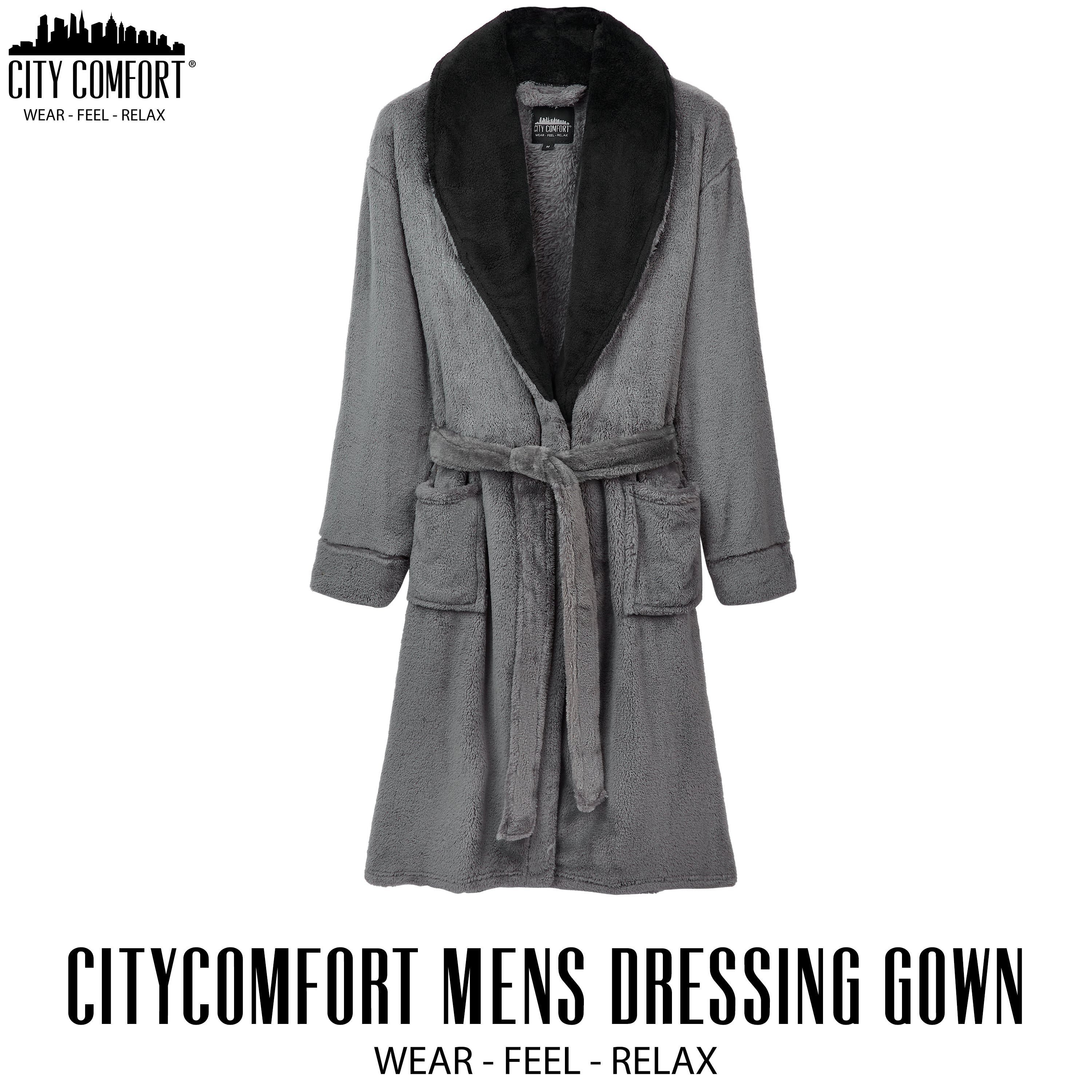 get-trend-men-peignoir-homme-polaire-gris-taille-m-col-ch-le image 3