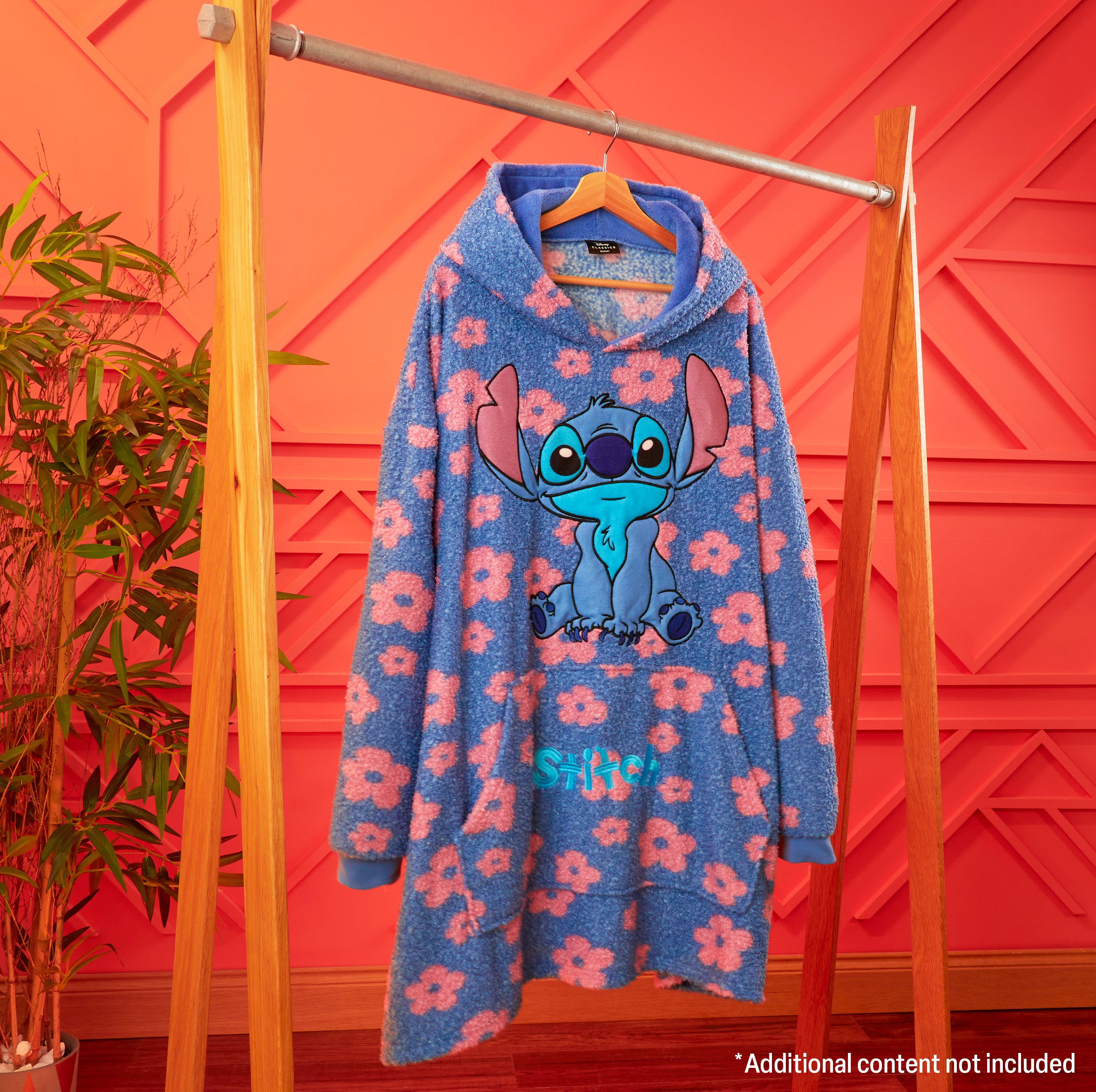 disney-stitch-sweat-plaid-femme-oversize-capuche-sherpa image 2