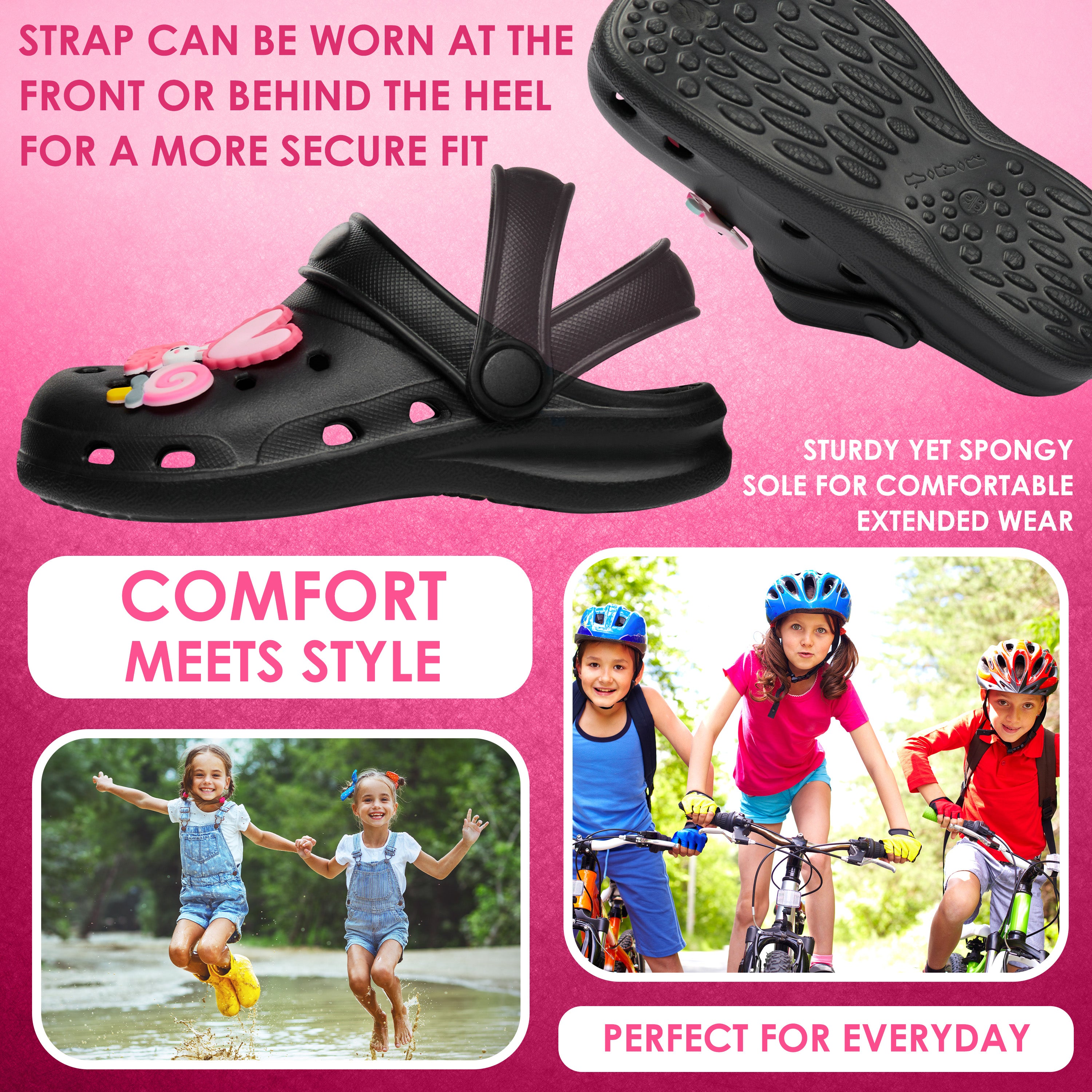 citycomfort-sabots-enfant-noir-breloques-amovibles image 6