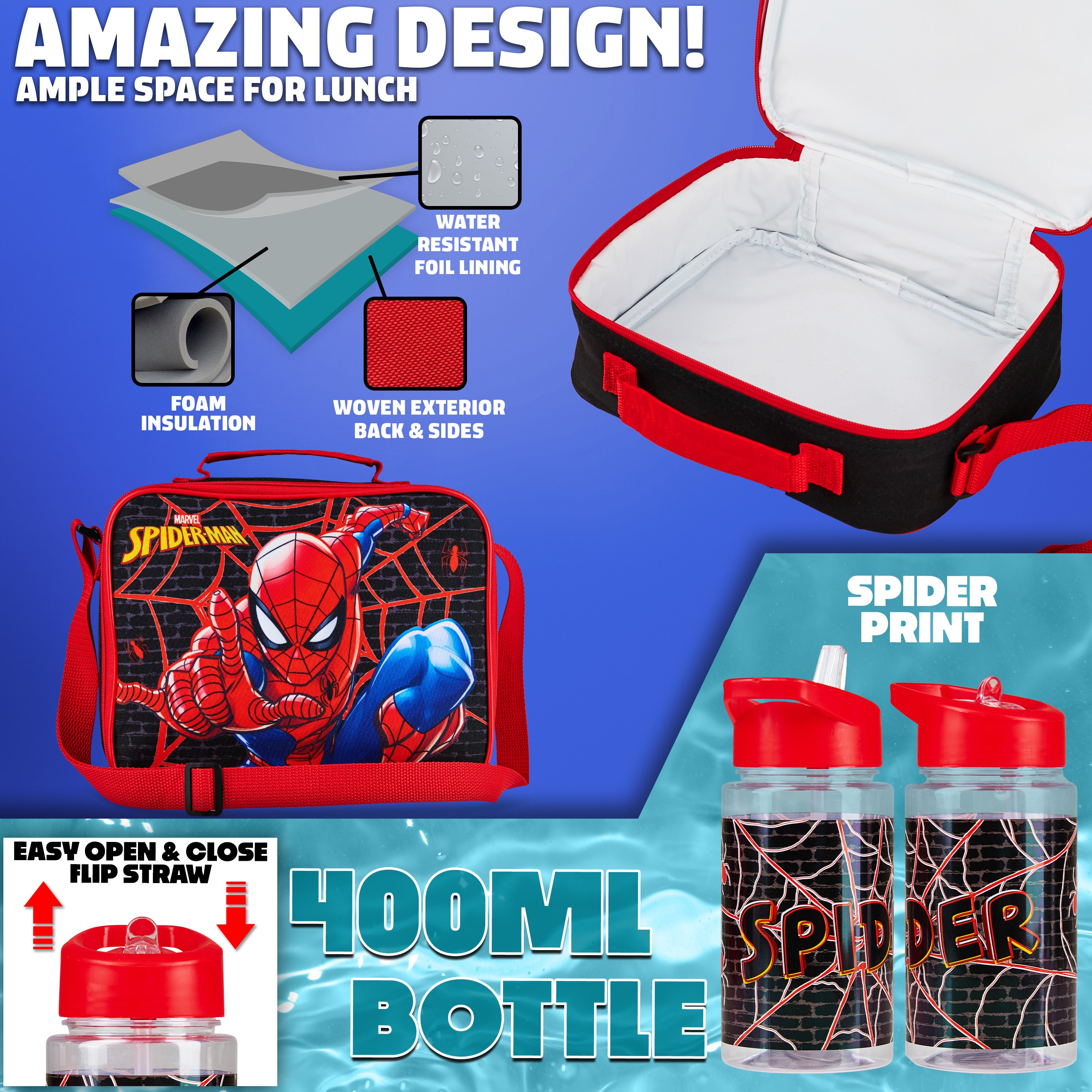 marvel-spiderman-set-4-pi-ces-sac-dos-cole-gourde-400ml image 4