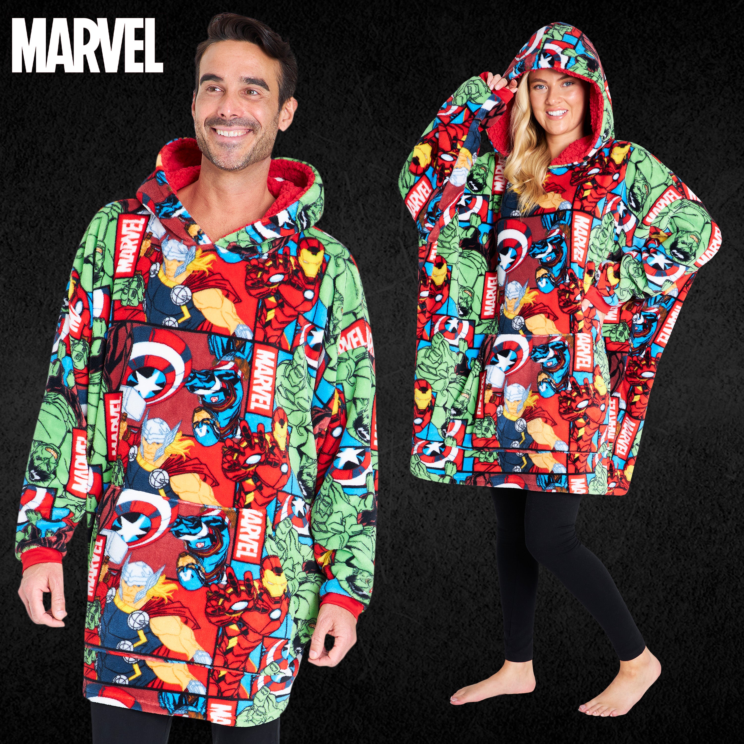 marvel-hoodie-plaid-oversize-homme-aop-polaire-sherpa image 5